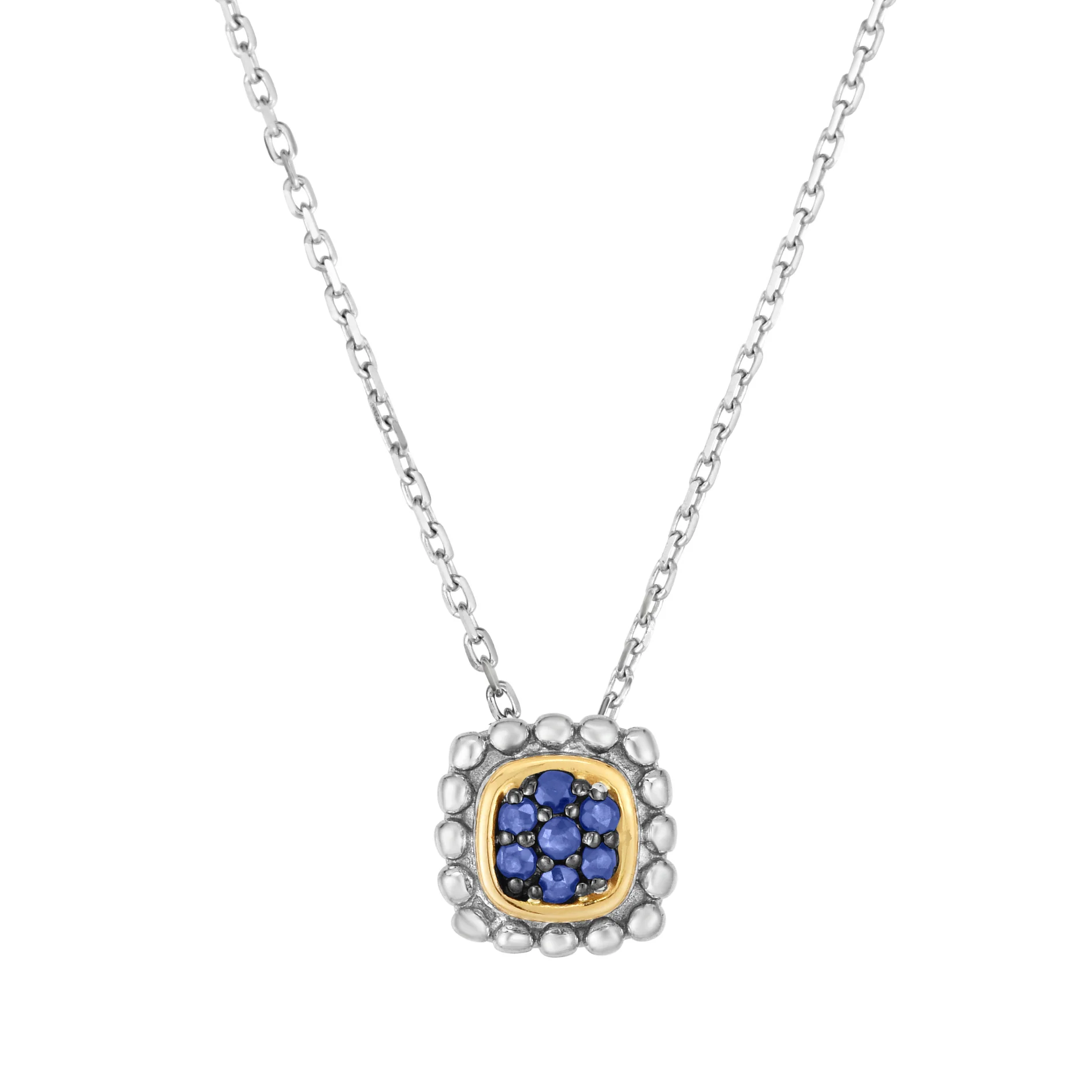 Image of Silver & 18K Gold Prosecco Quadra Sapphire Pendant
