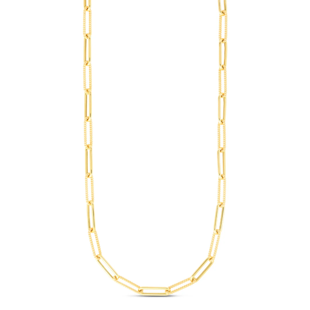 Image of 14K Gold Cable Paperclip Chain