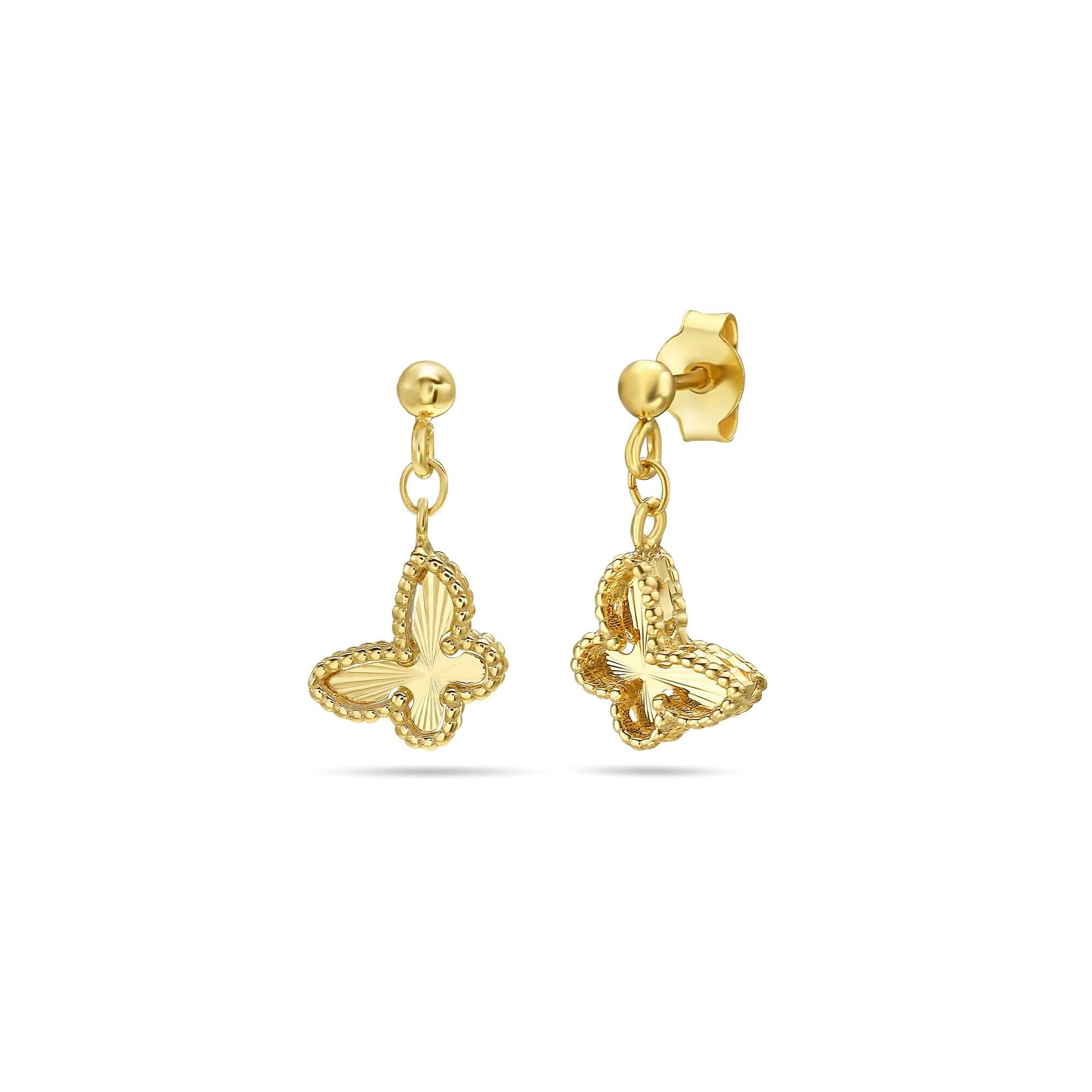 Image of 14K Gold Prosecco Radiating Butterfly Earrings