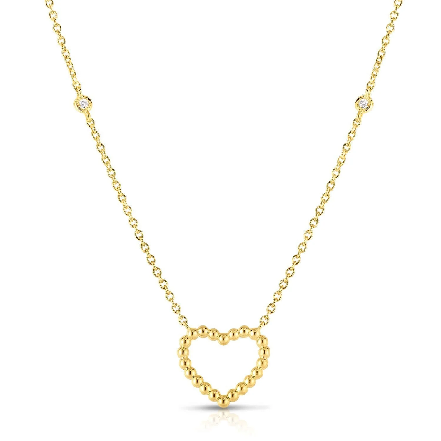 Image of 14K Gold & Diamond Prosecco Heart Necklace