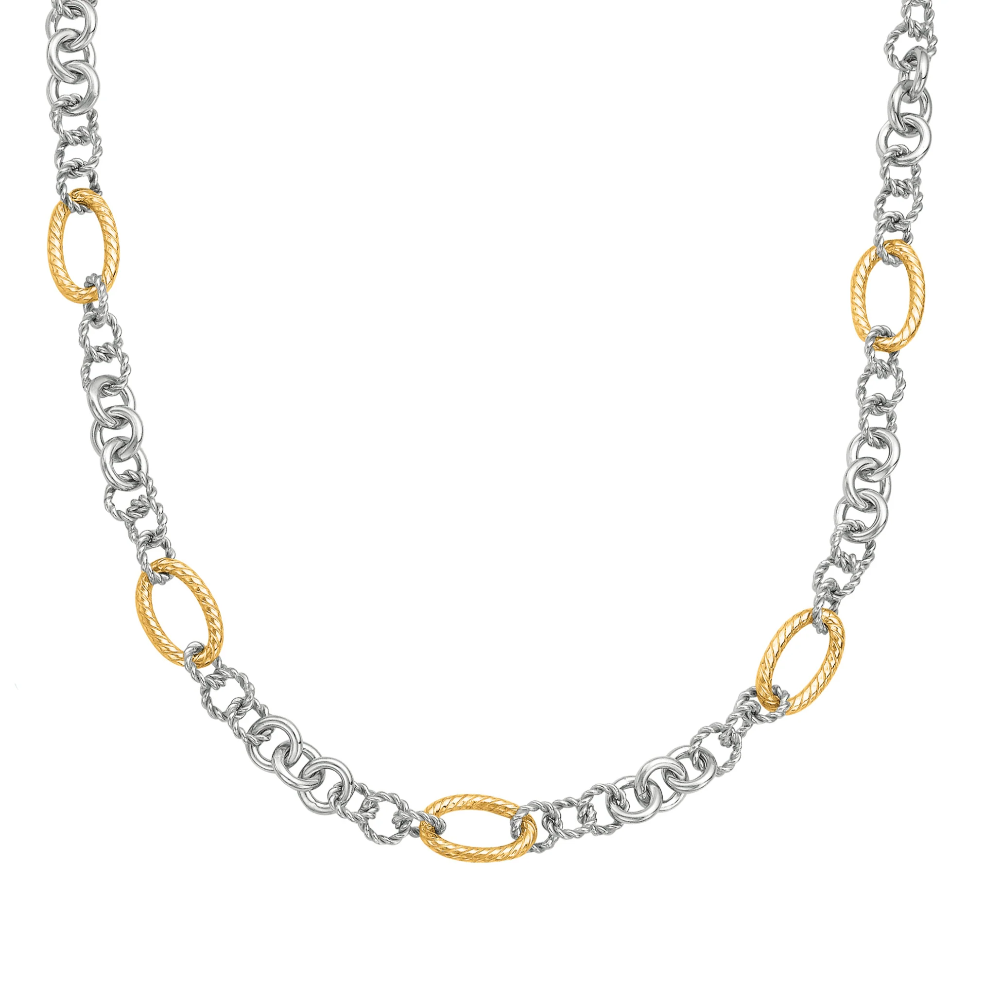 Image of Silver & 18K Gold Italian Link Necklace