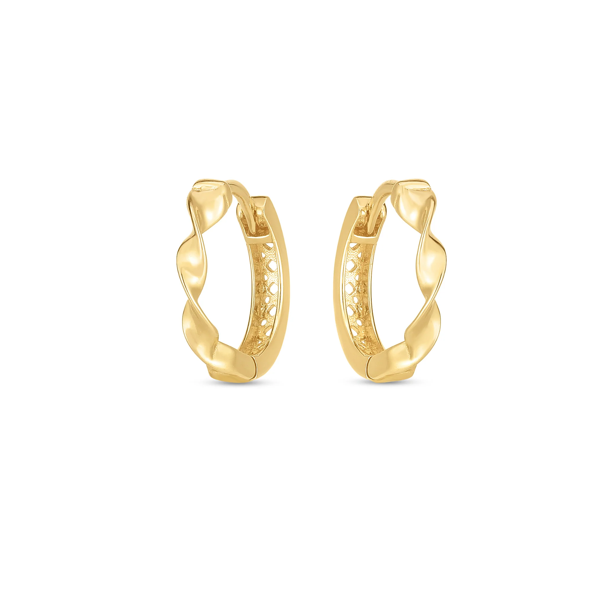 Image of 14K Gold Circolo d’Oro Twist Huggie Hoops