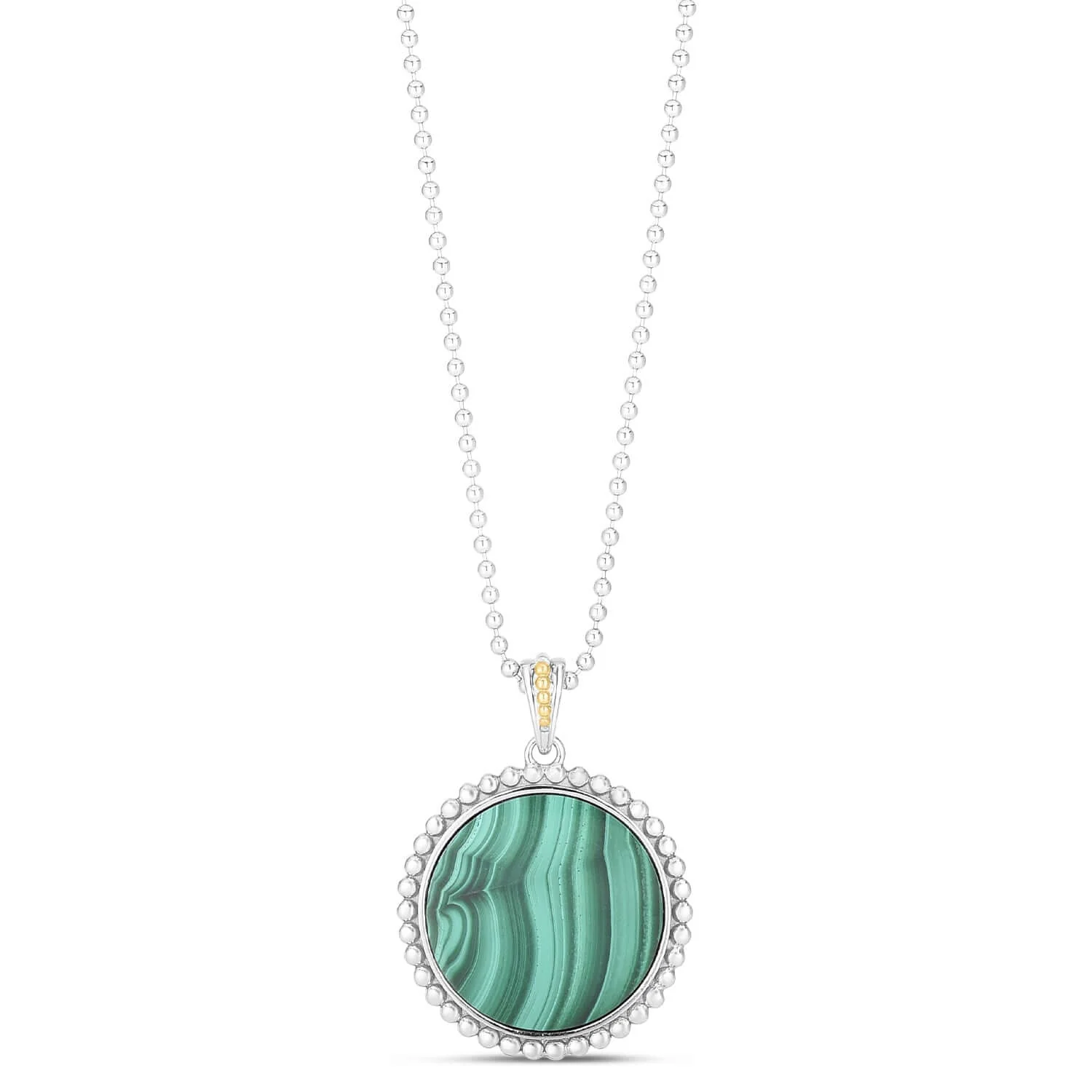 Image of Silver & 18K Gold Prosecco Malachite Medallion