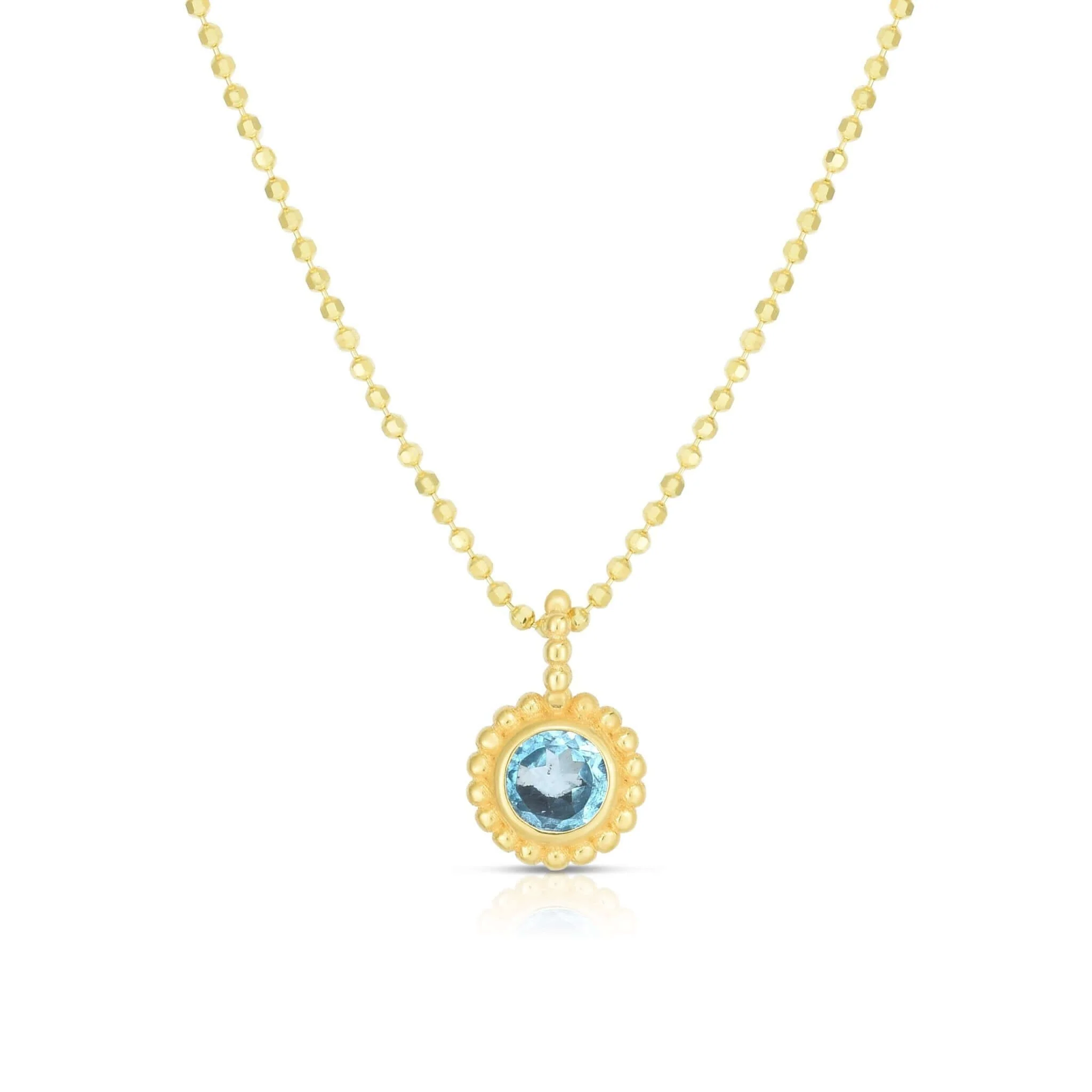 Image of 14K Gold Prosecco Petite Blue Topaz Necklace