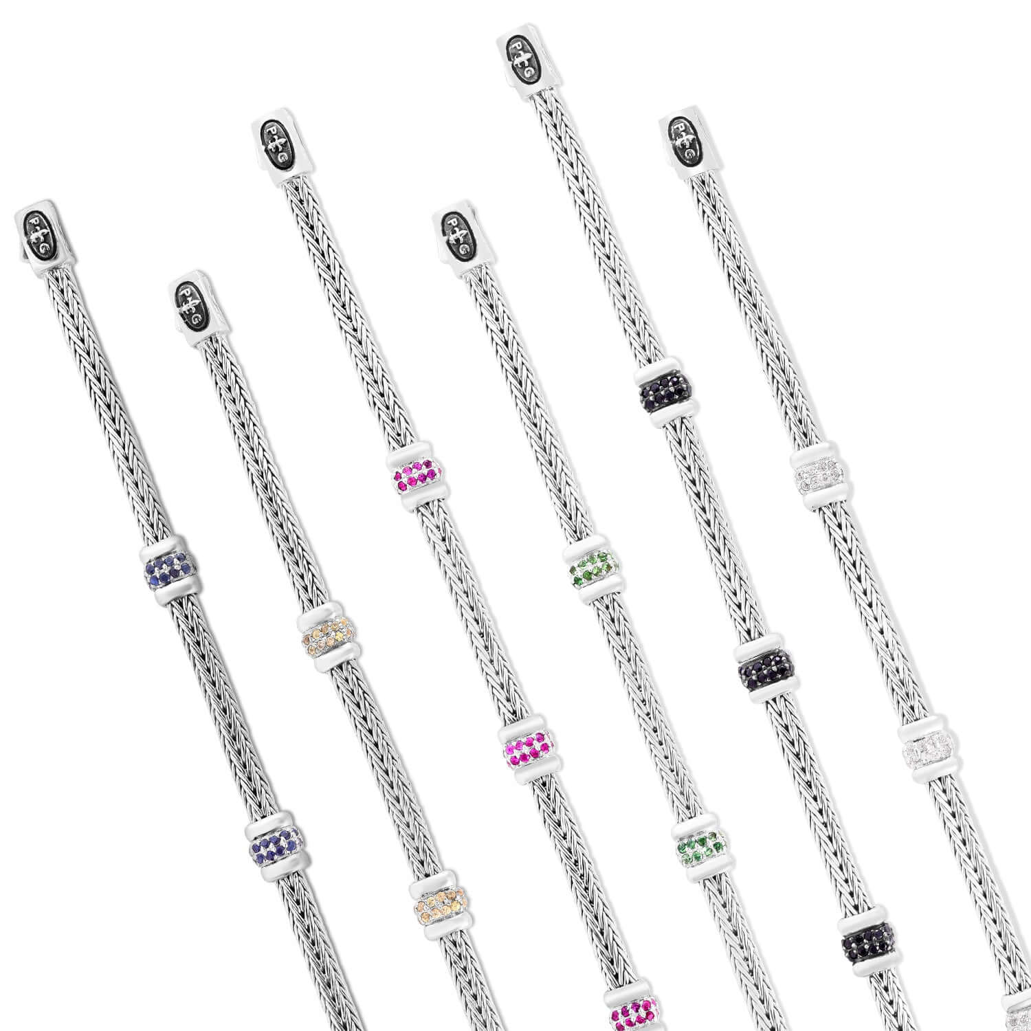 Image of Woven Three Station Sapphire Bracelet