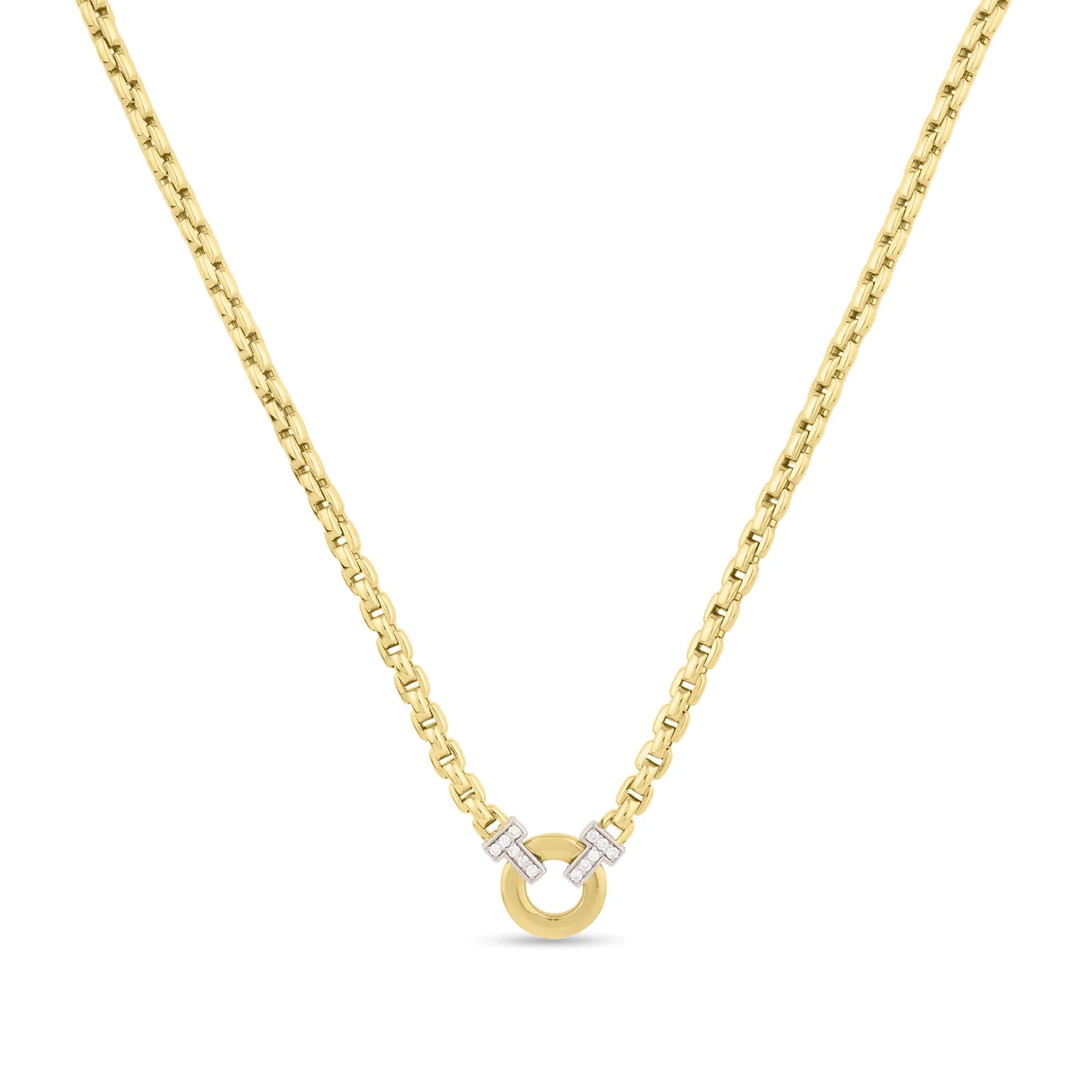 Image of 14K Gold & Diamond Venetian Link Necklace