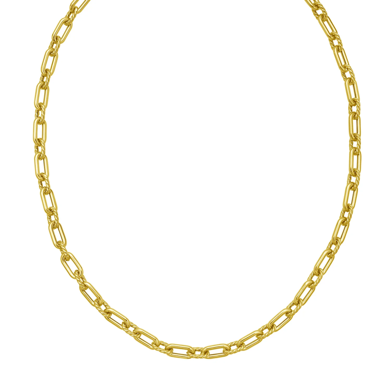 Image of 14K Medium Alternating Paperclip Necklace