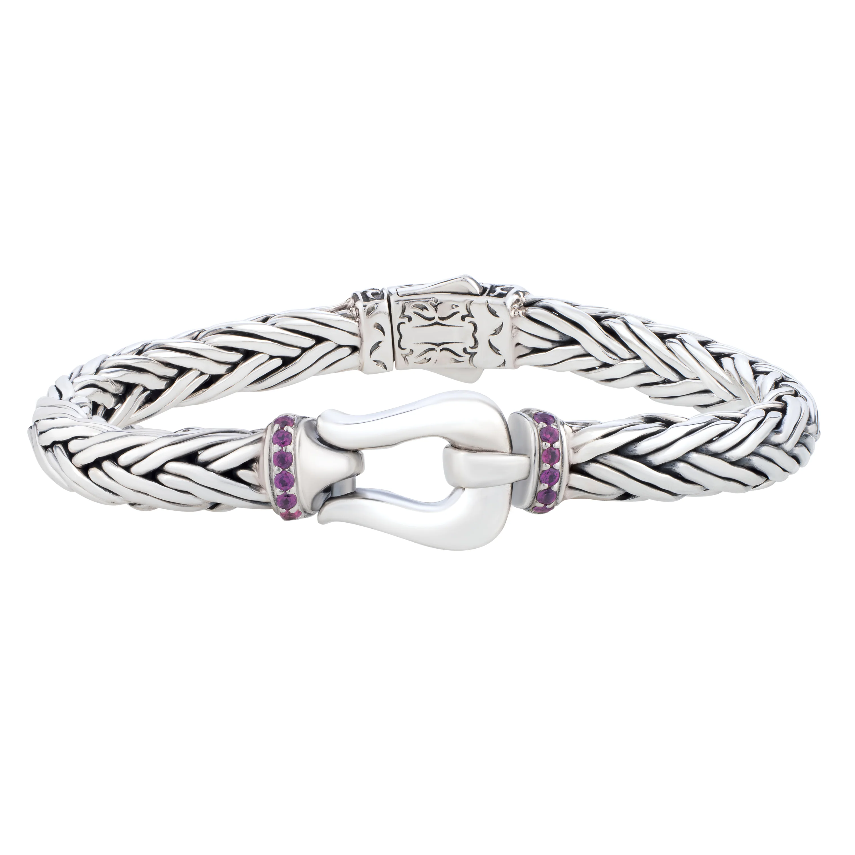 Image of Rhodolite Woven Palmier Hook Bracelet