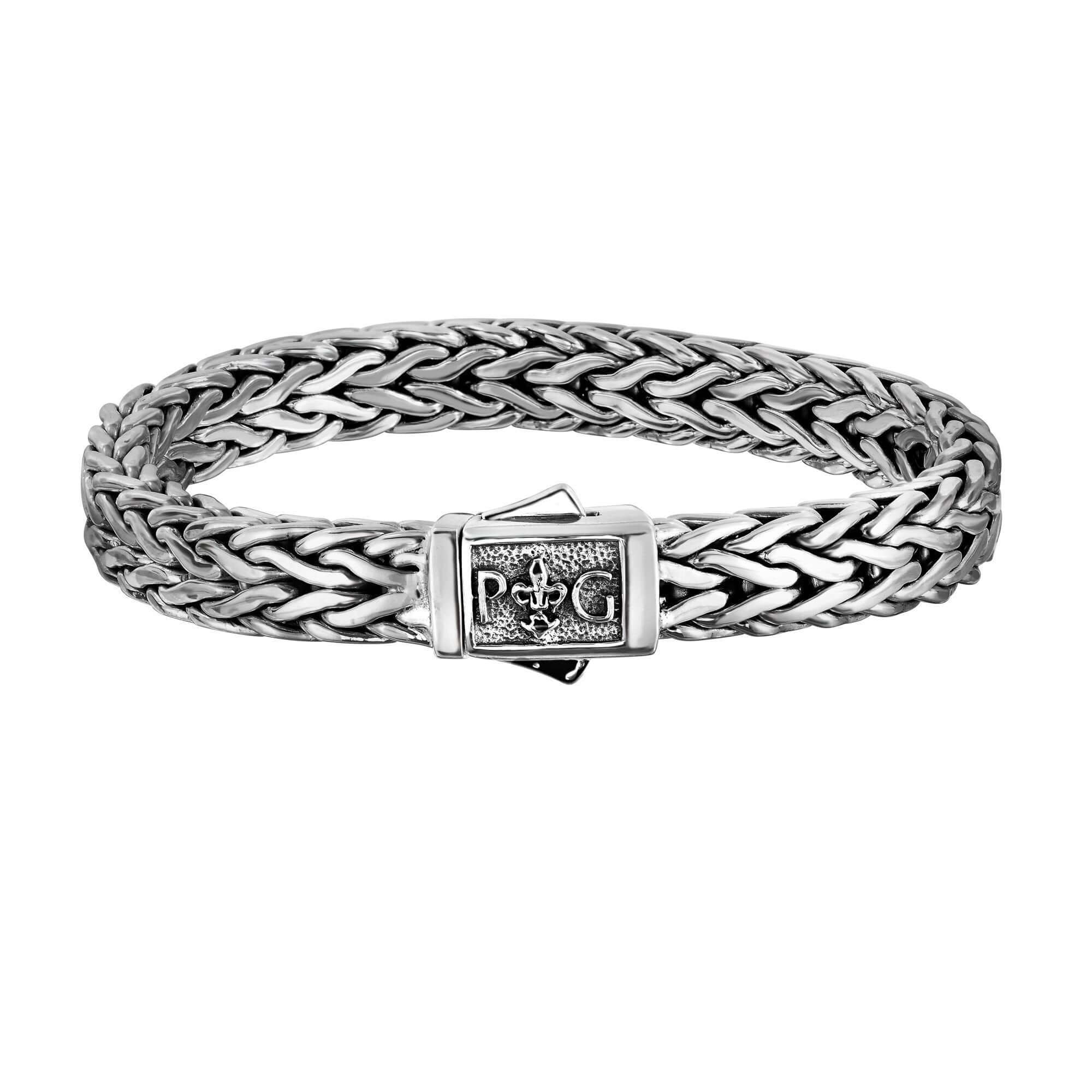 Image of Bold Silver Woven Chain Bracelet