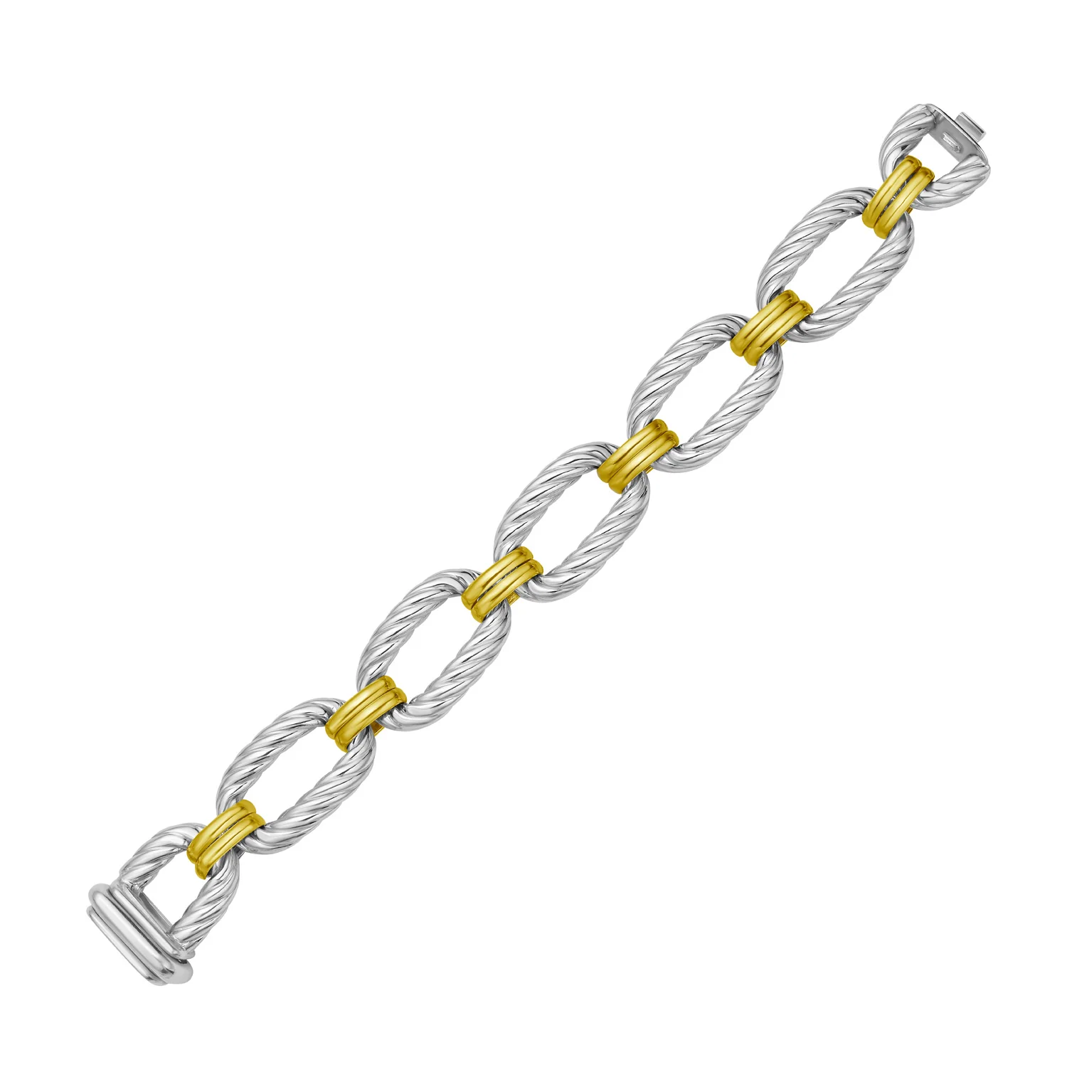 Image of Silver & 18K Bold Figo Link Bracelet