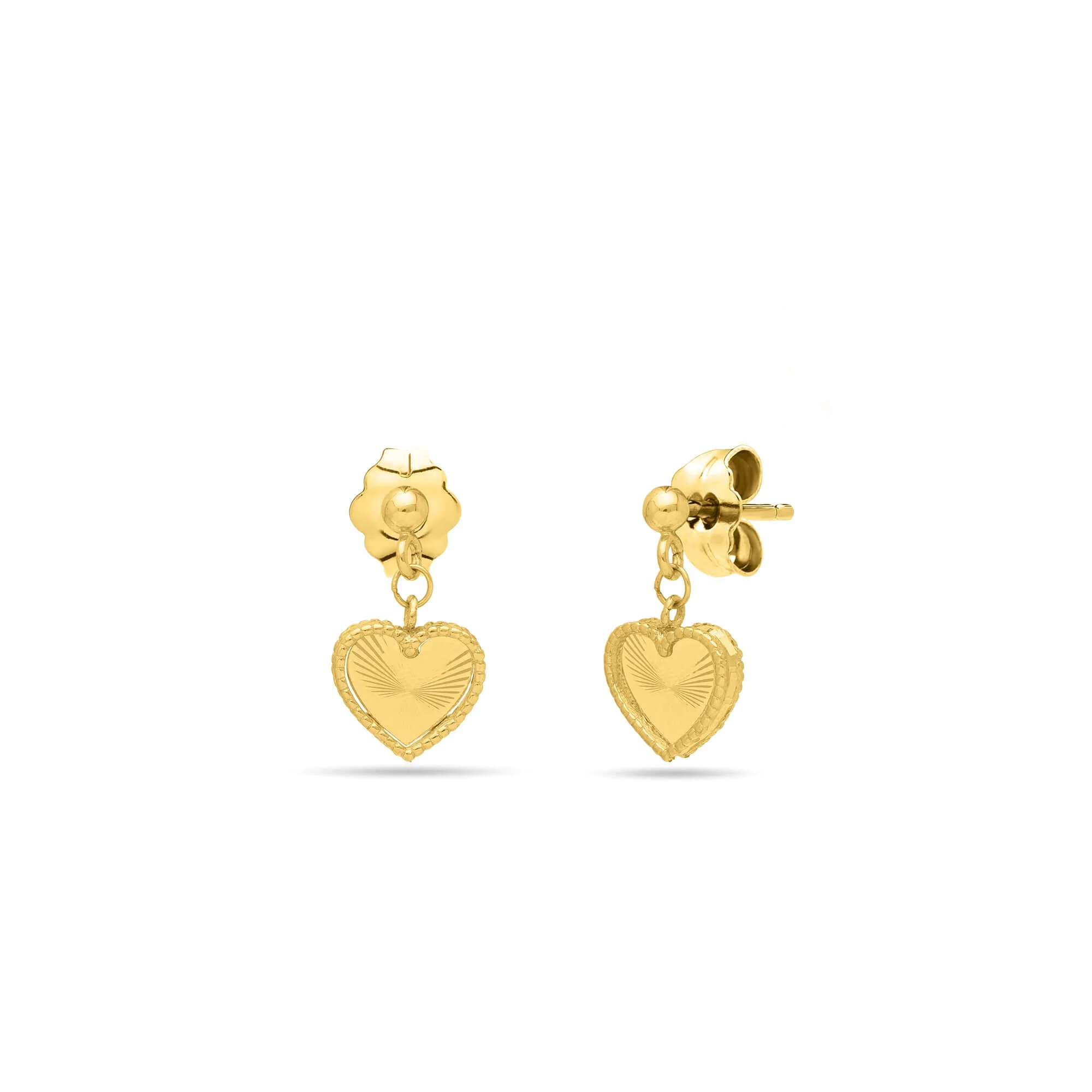 Image of 14K Gold Prosecco Radiating Heart Earrings