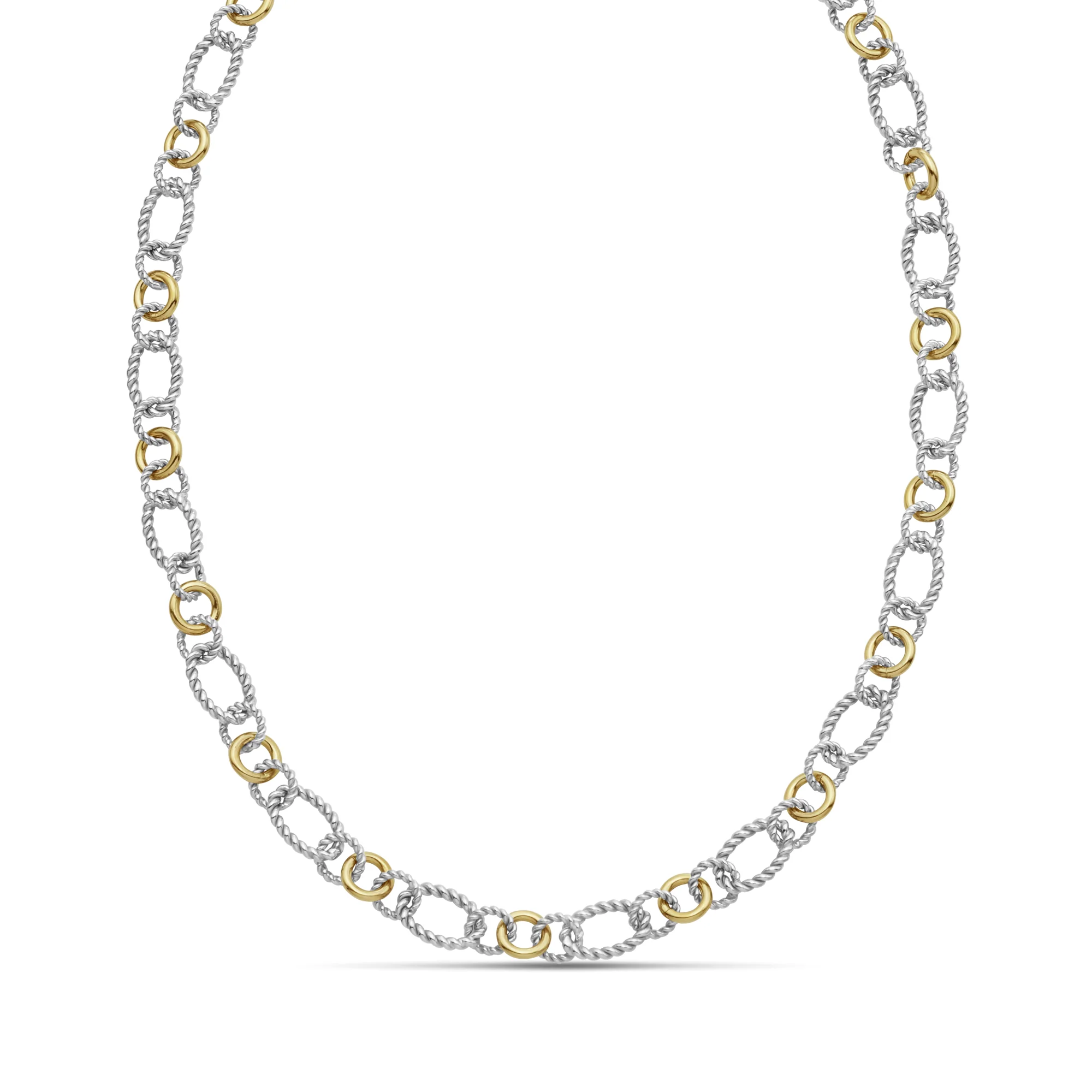 Image of Silver & 18K Alternata Cable Chain Link Necklace