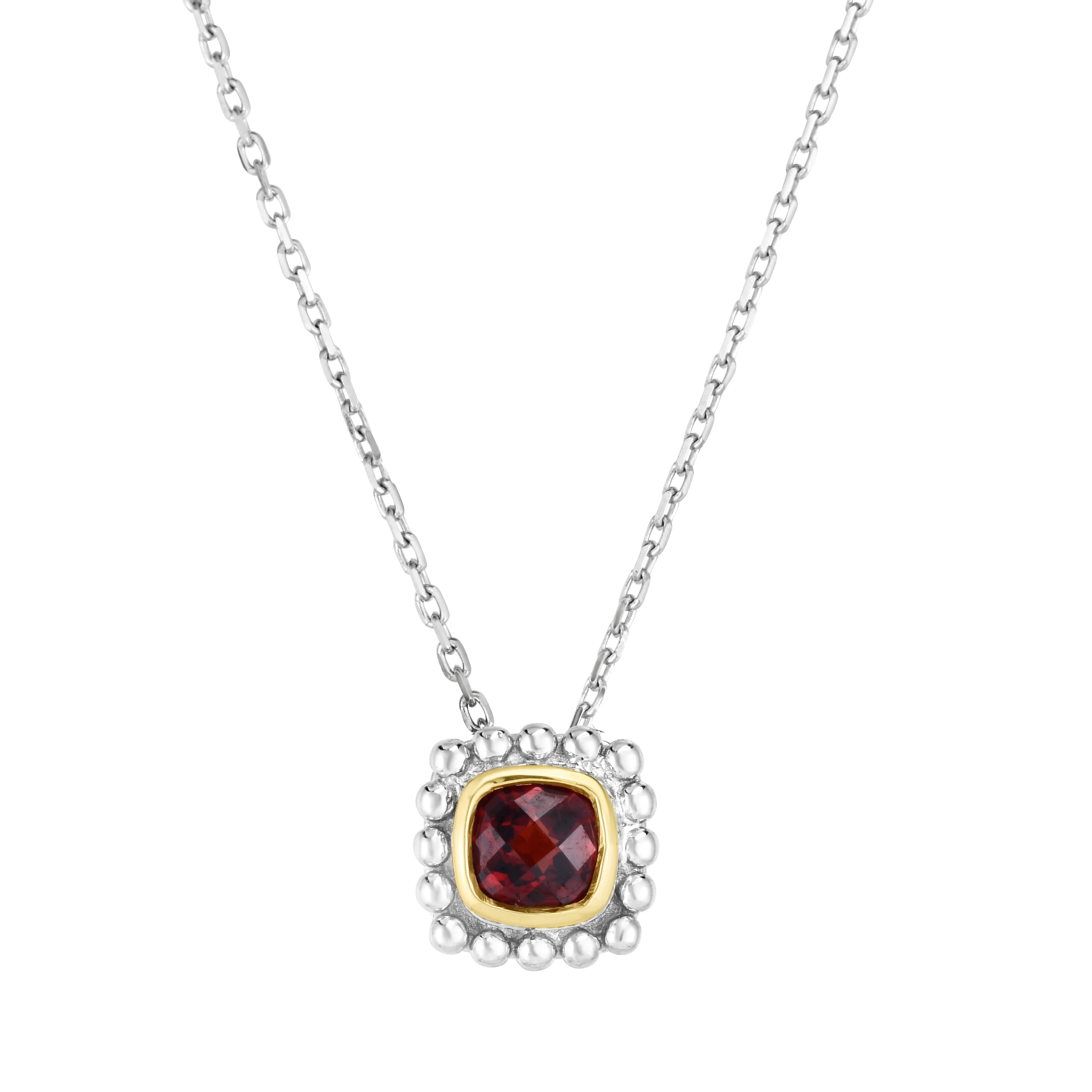 Image of Silver & 18K Gold Prosecco Quadra Garnet Pendant