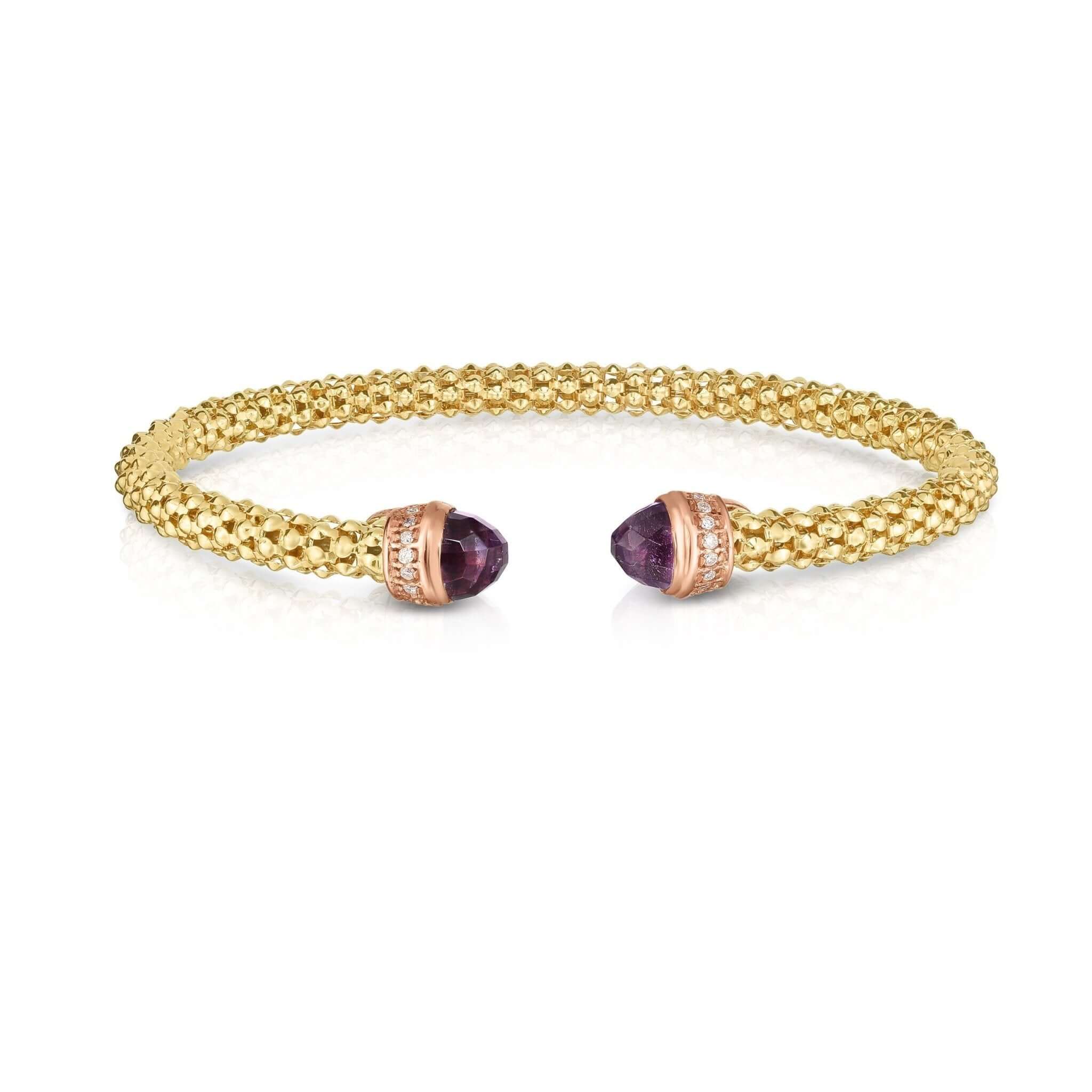 Image of 14K Gold, Diamond & Amethyst Prosecco Cuff