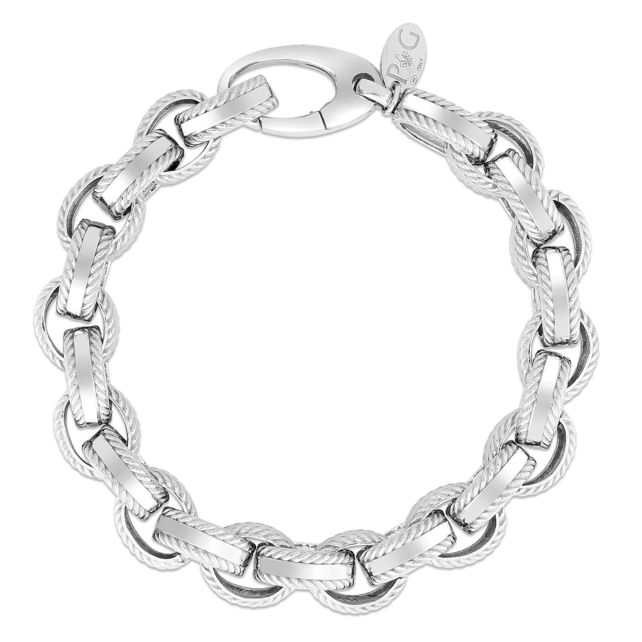 Image of Silver Cable Edge Rolo Chain Bracelet