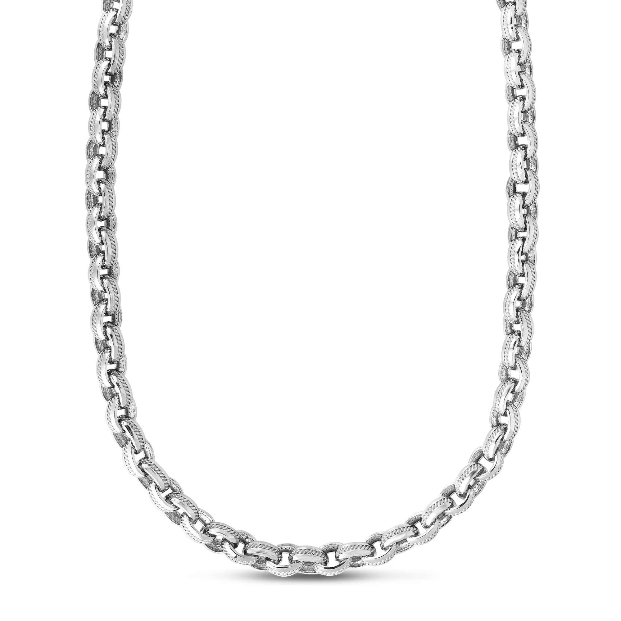 Image of Silver Cable Center Rolo Chain Necklace