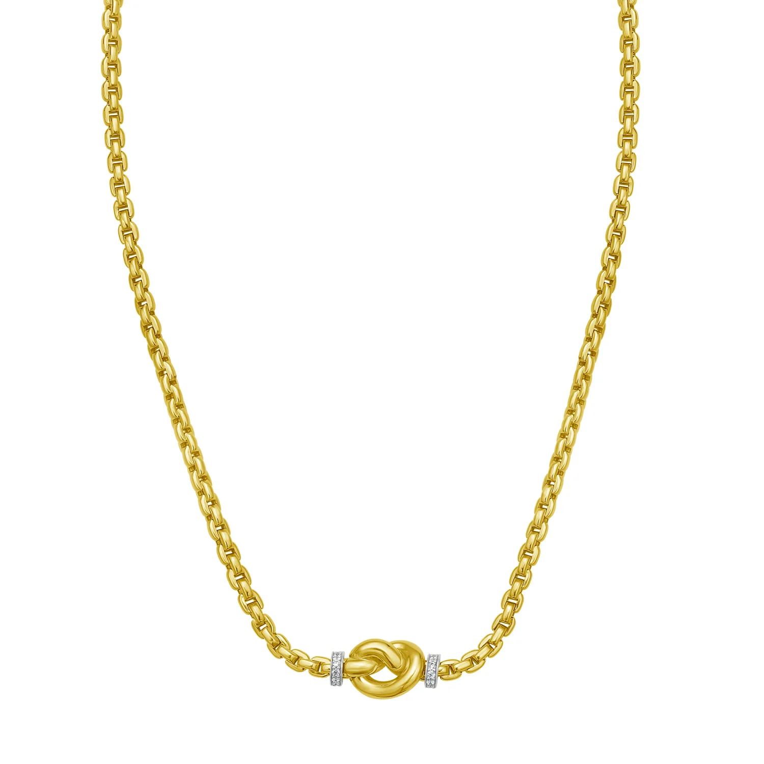 Image of 14K Diamond Venetian Link Knot Necklace