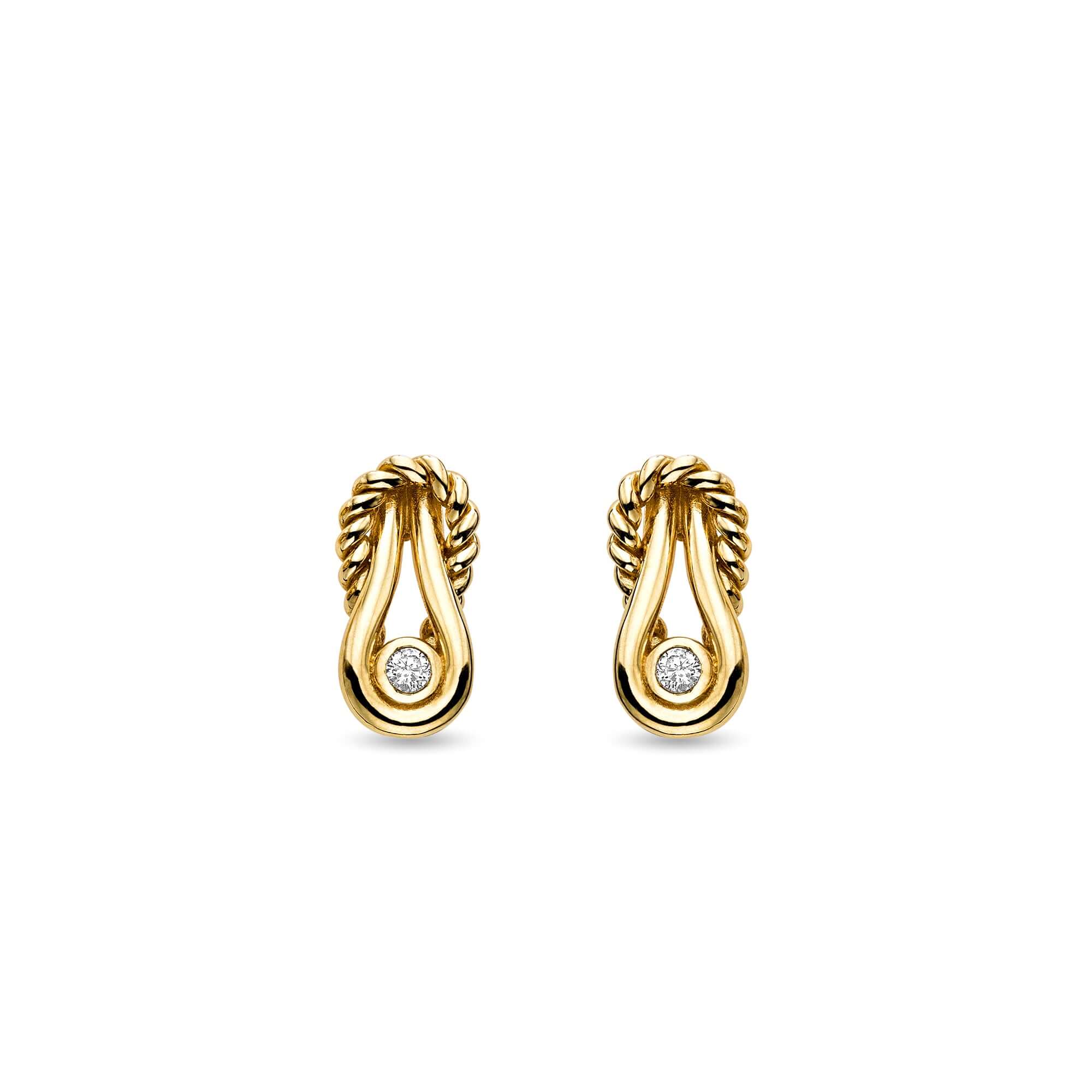 Image of 14K Gold & Diamond L'Infinito Knot Earrings
