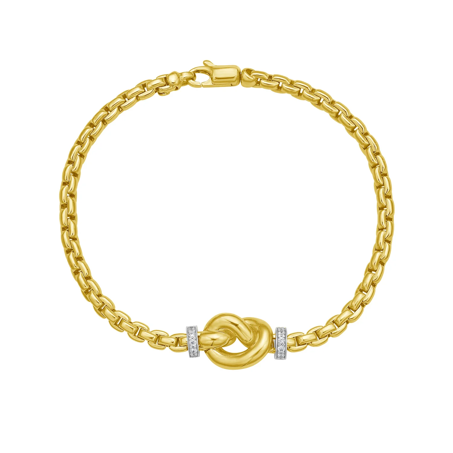 Image of 14K Diamond Venetian Link Knot Bracelet