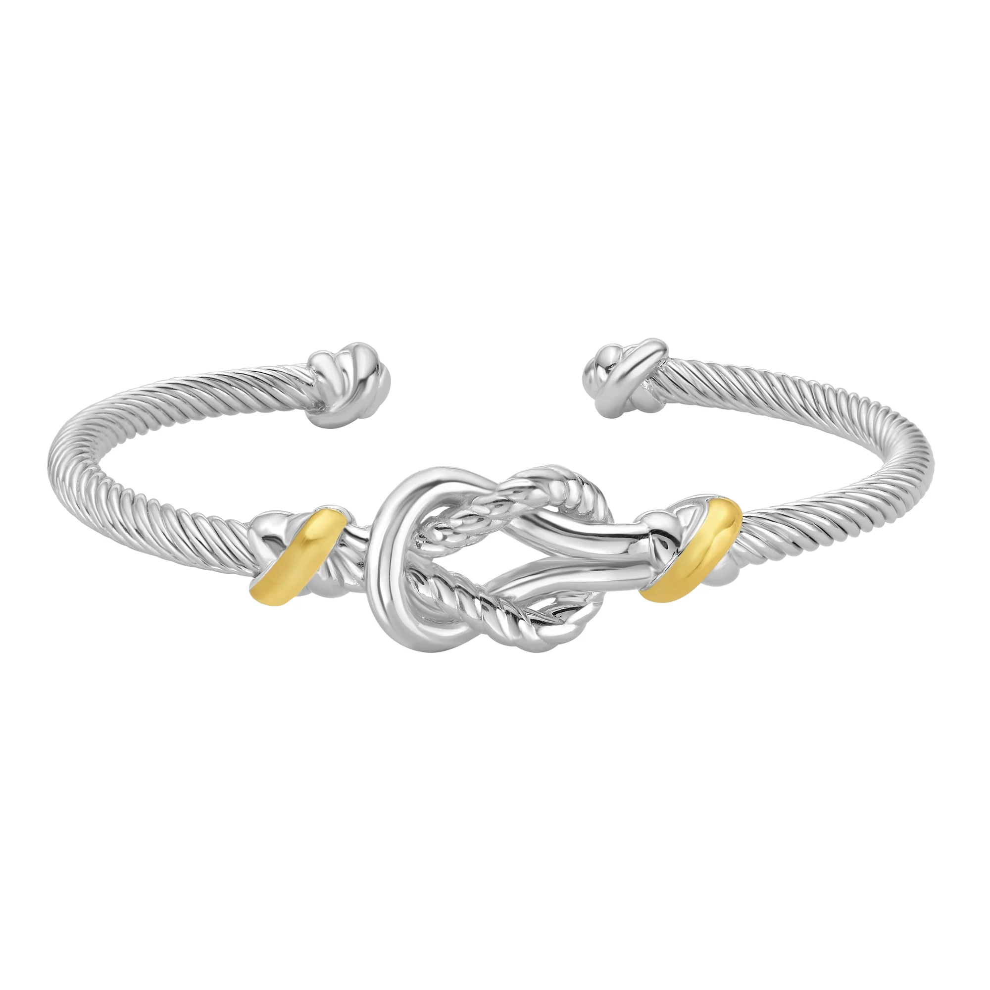 Image of Silver & 18K Knot Cuff Bangle