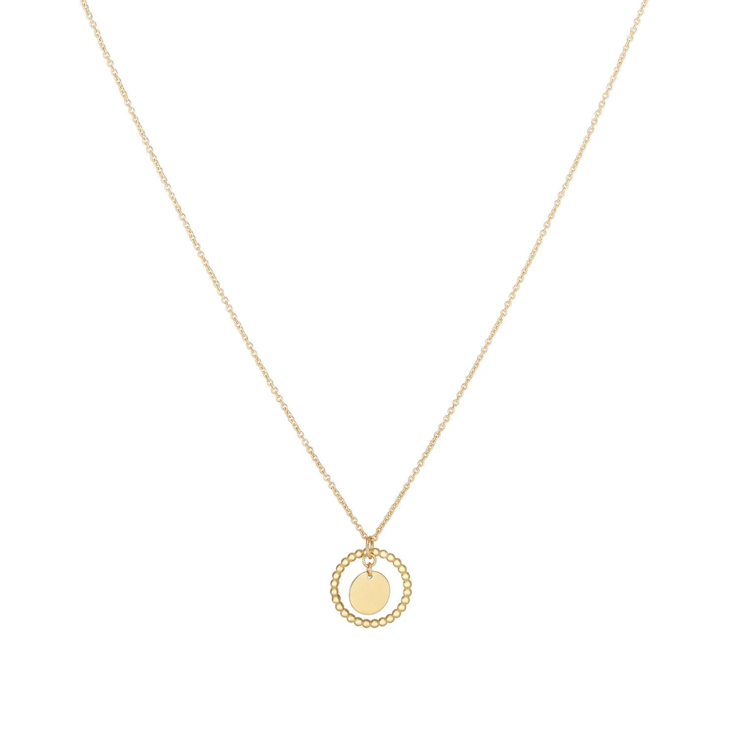 Image of 14K Gold Layered Prosecco Circle Pendant