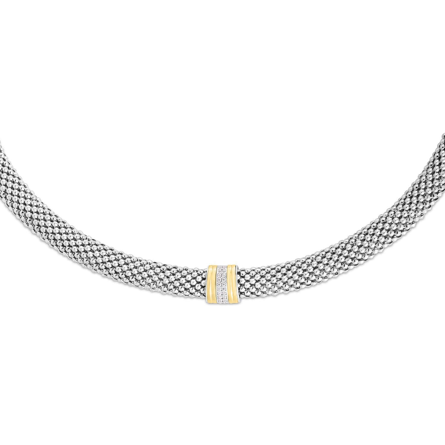 Image of Silver, 18K Gold & Diamond Prosecco Necklace