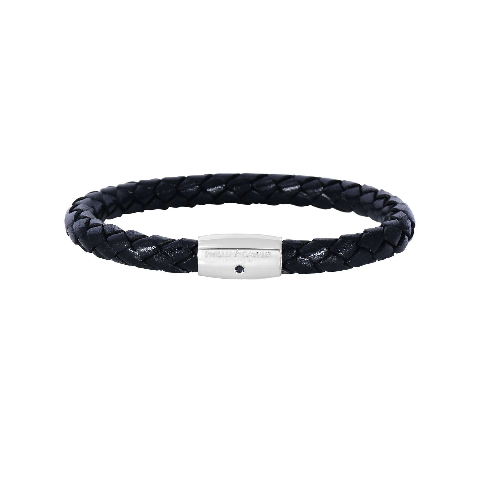 Image of Sterling Silver Men's Leather Bracelet