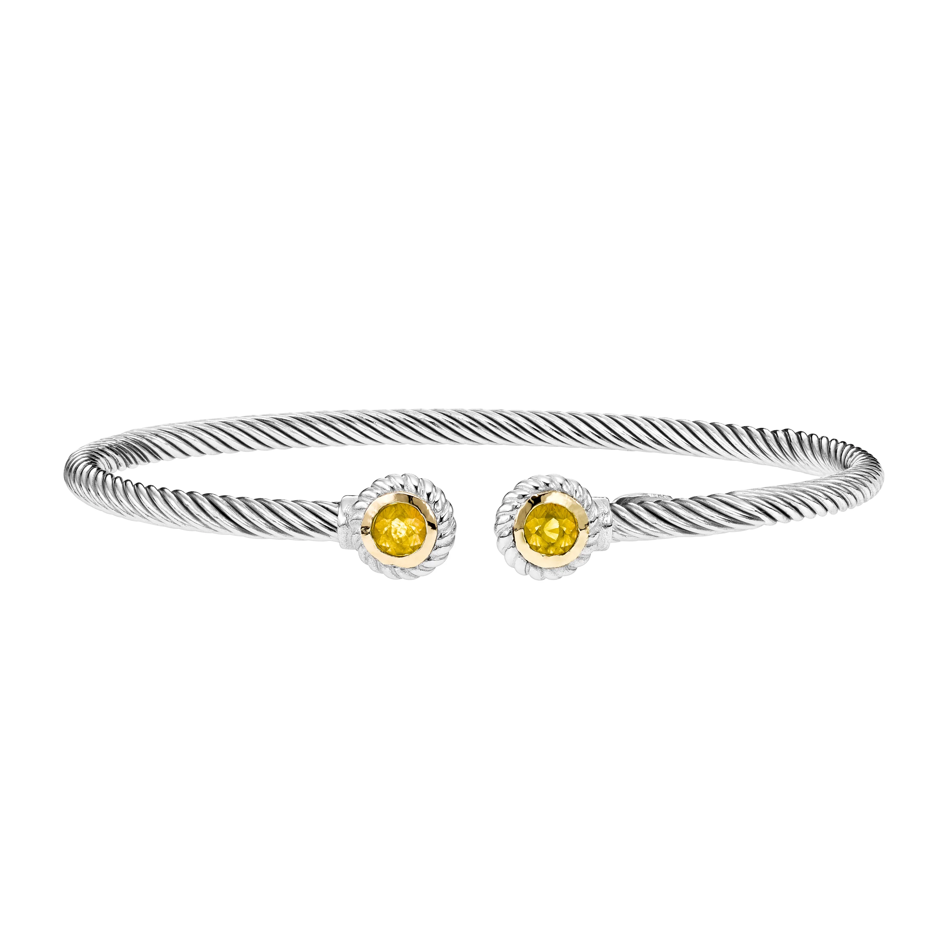 Image of Silver & 18K Round Tip Citrine Bracelet