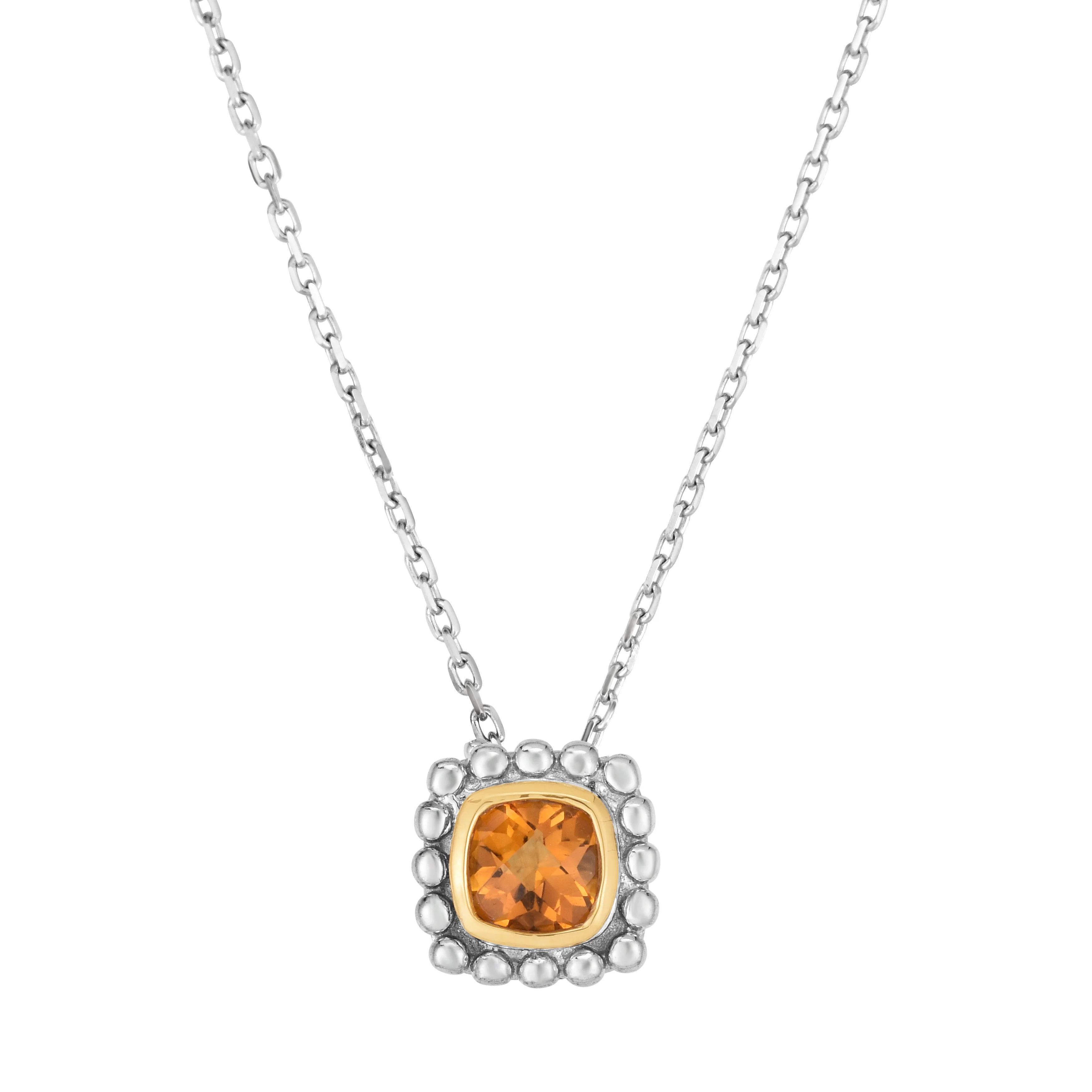 Image of Silver & 18K Gold Prosecco Quadra Citrine Pendant