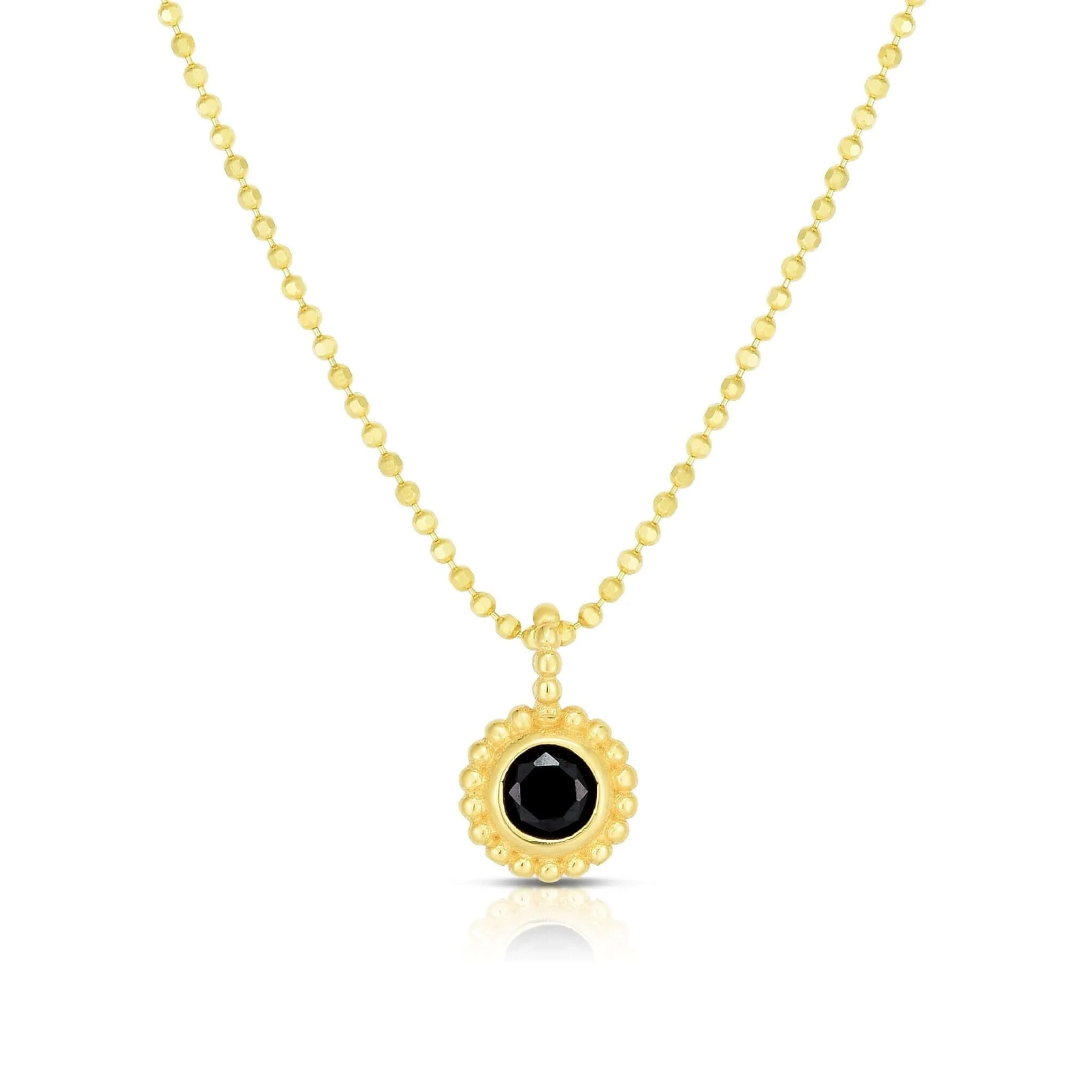 Image of 14K Gold Prosecco Petite Black Spinel Necklace