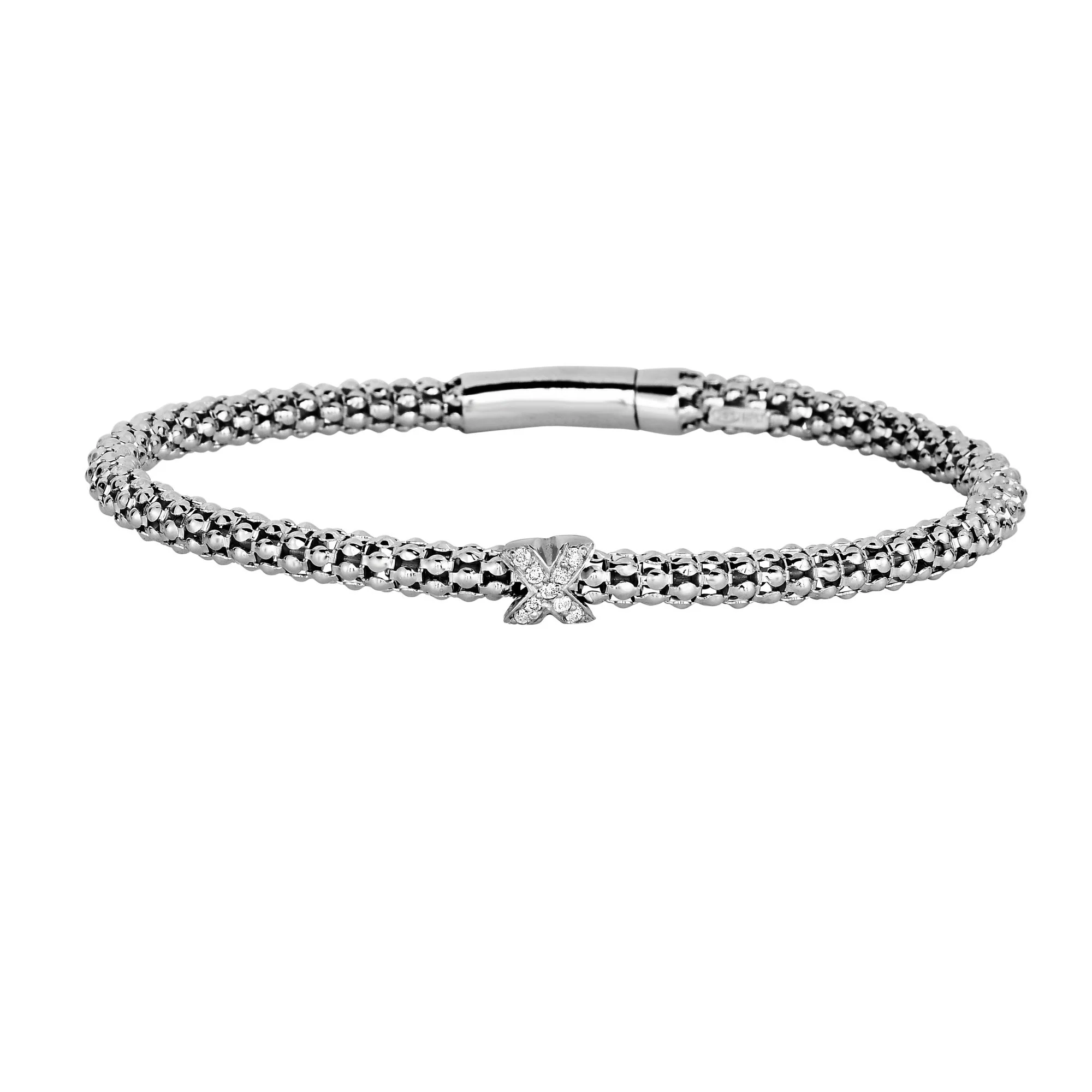 Image of Sterling Silver Prosecco Diamond X Bracelet