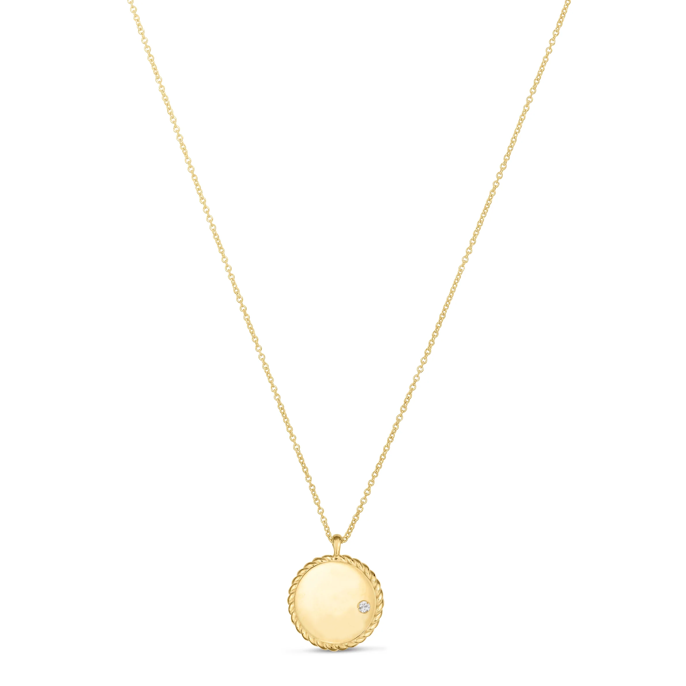 Image of 14K Gold & Diamond Mini Medallion Necklace