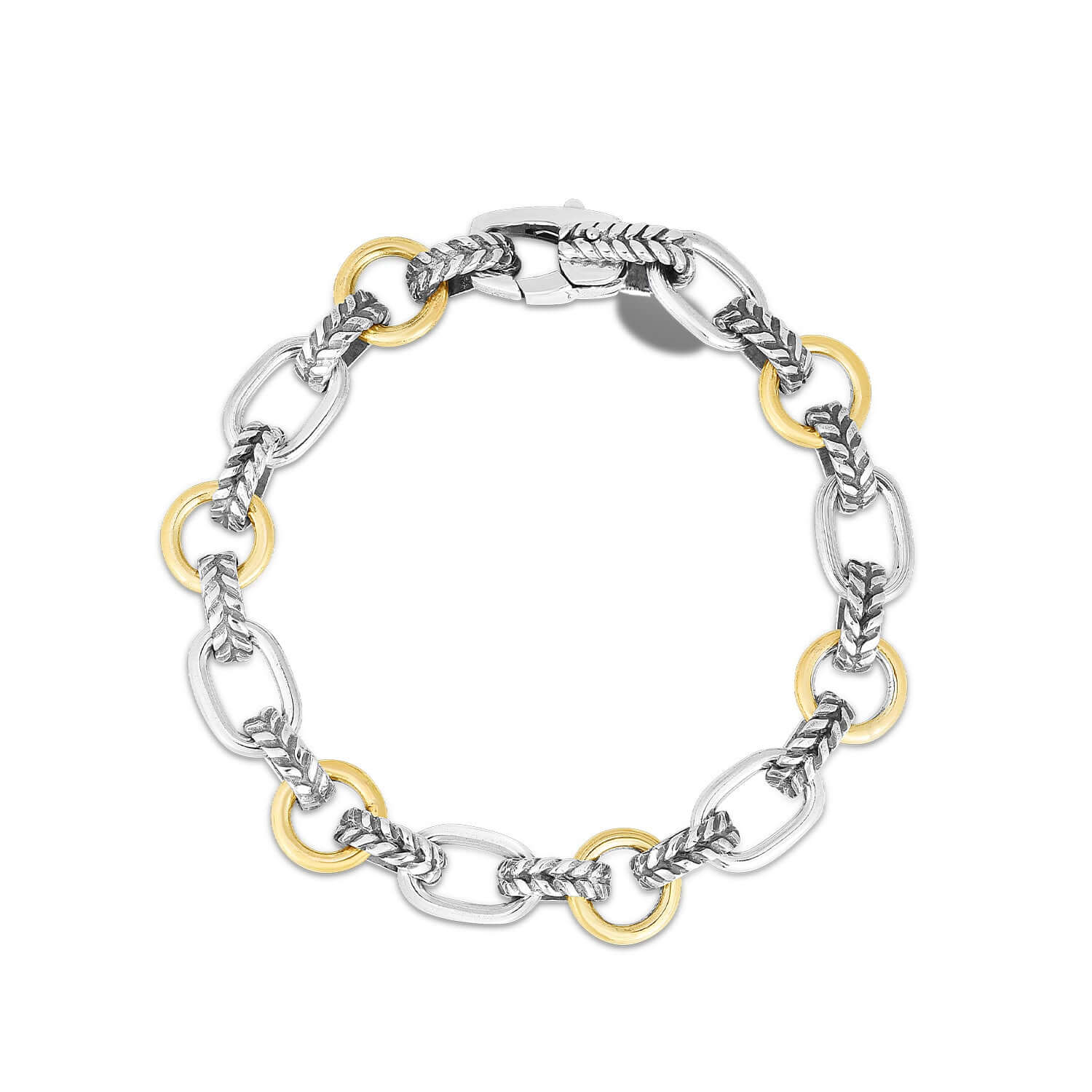 Image of Silver & 18K Gold Mixed Link Cable Bracelet