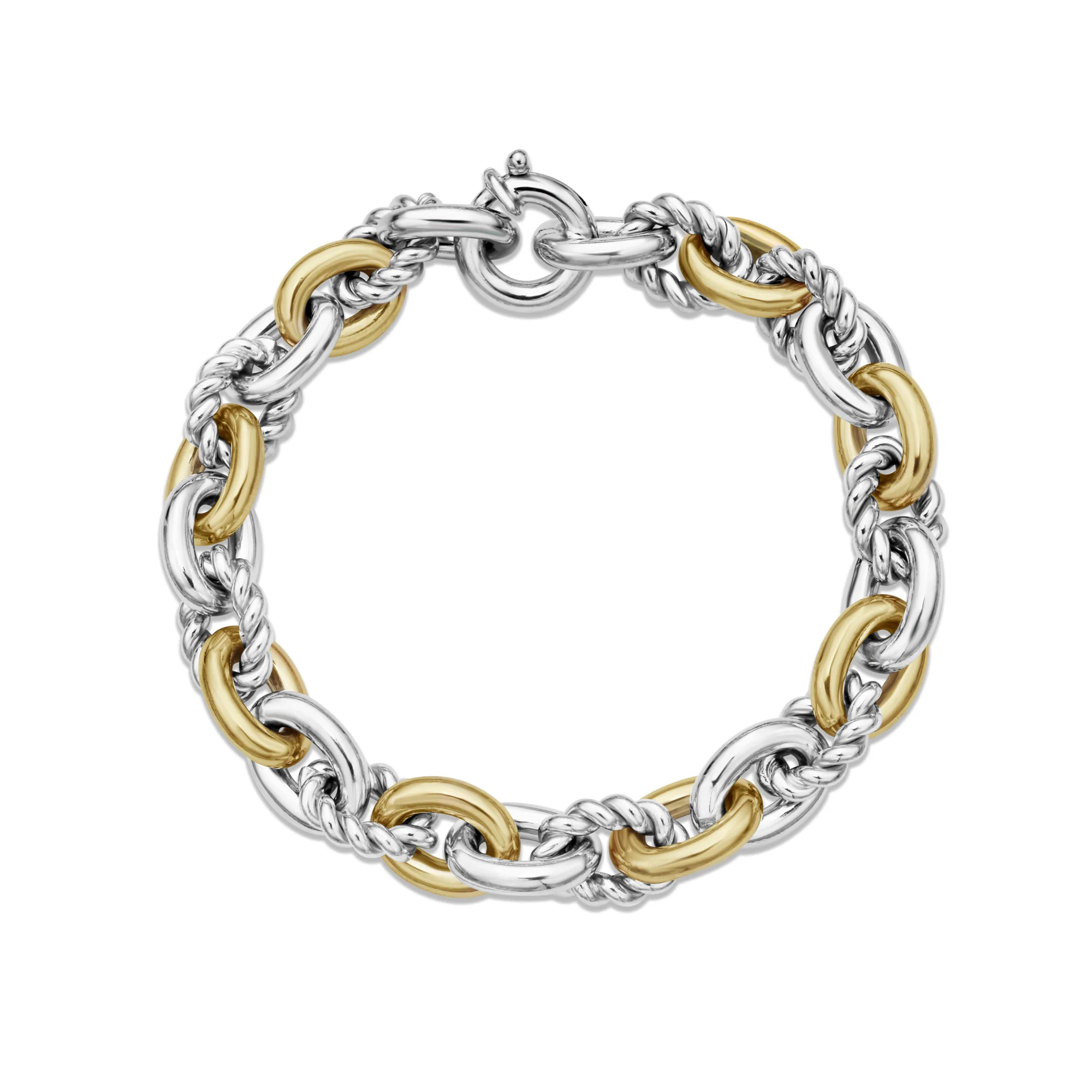 Image of Silver & 18K Gold Bold San Zeno Cable Link Bracelet