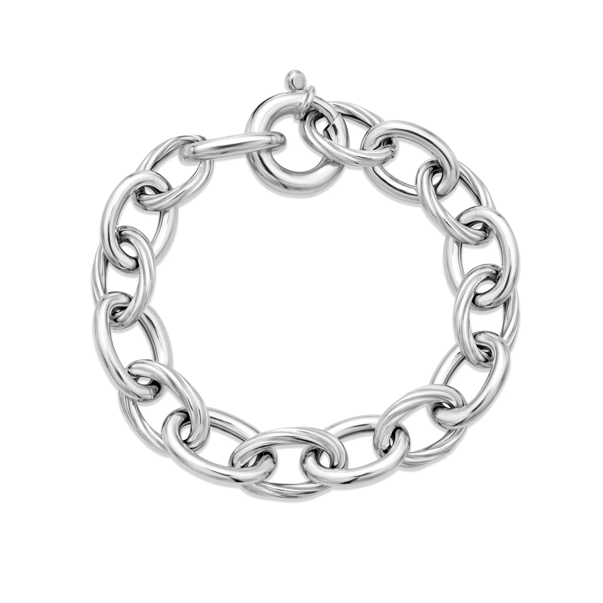 Image of Silver Cable & Polished Chain Link Bracelet