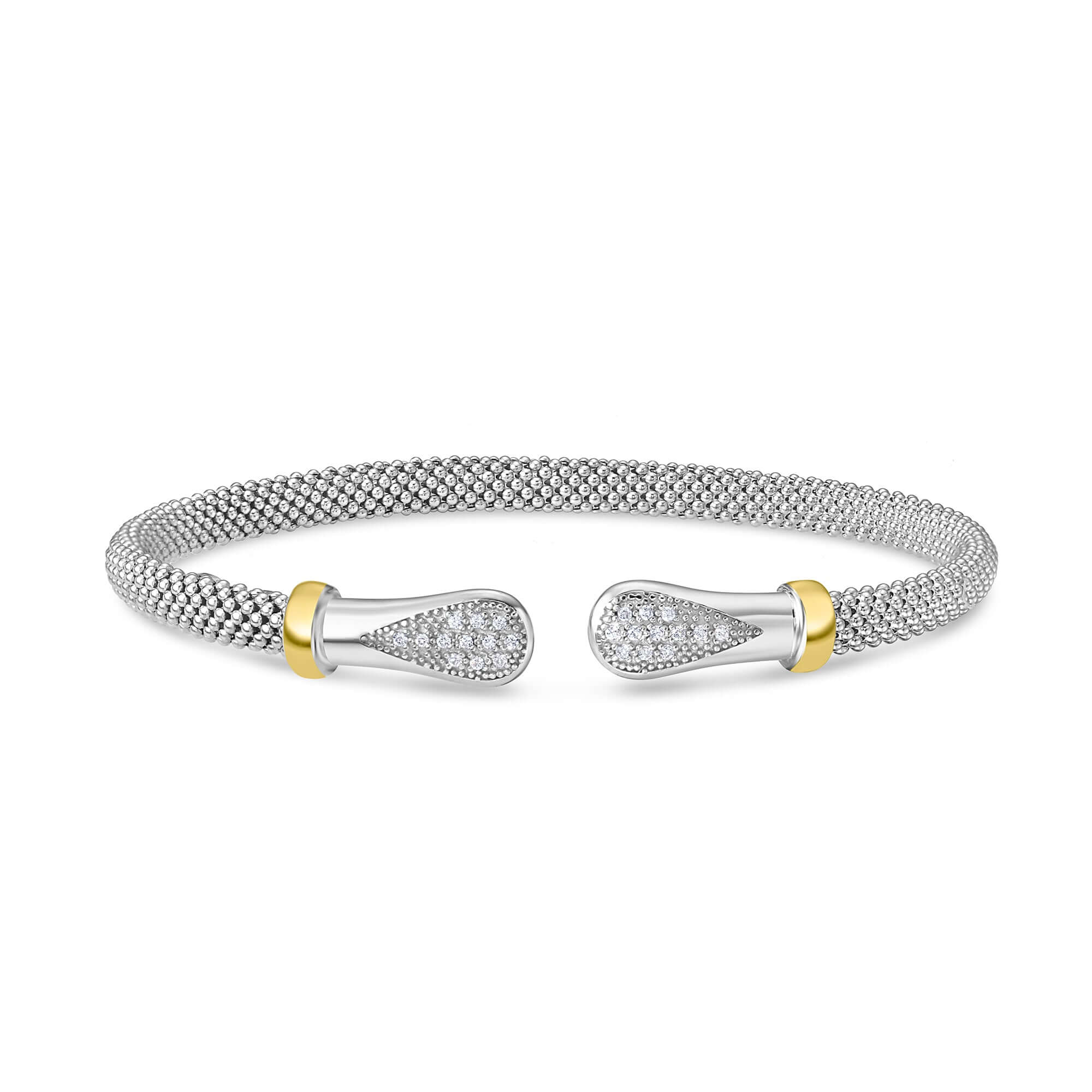 Image of Silver & 18K Gold Prosecco Diamond Teardrop Cuff