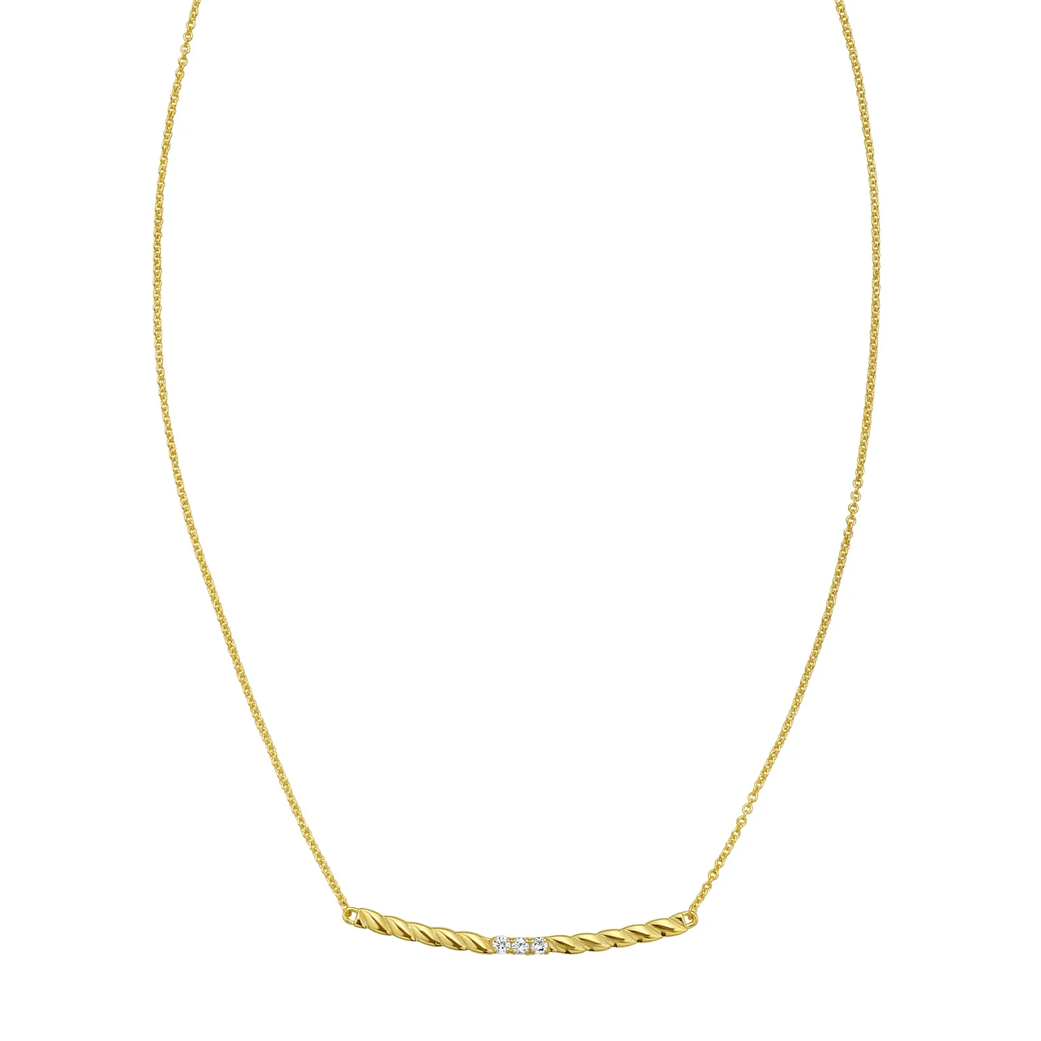 Image of 14K Diamond Twisted Bar Necklace