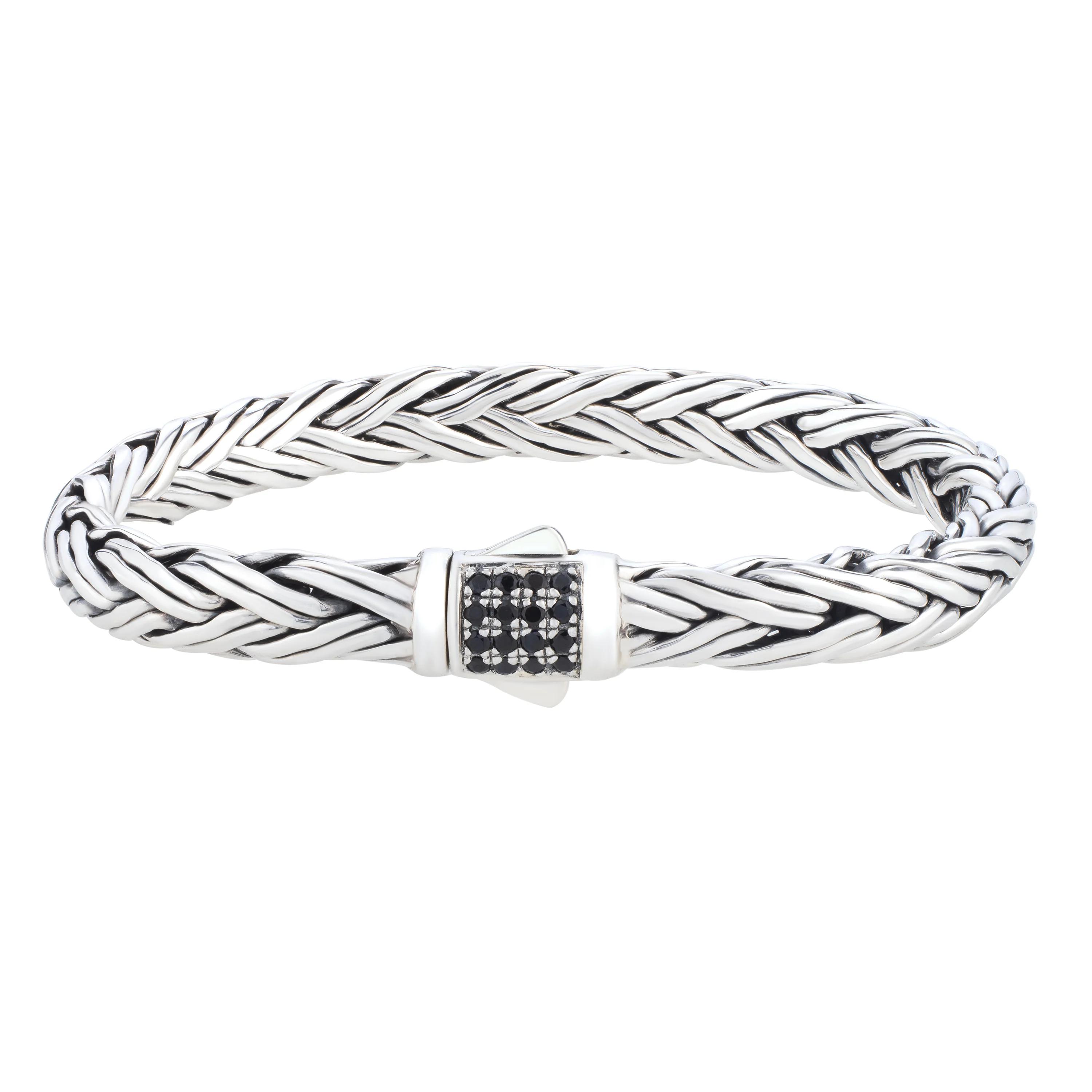 Image of Black Sapphire Woven Palmier Bracelet