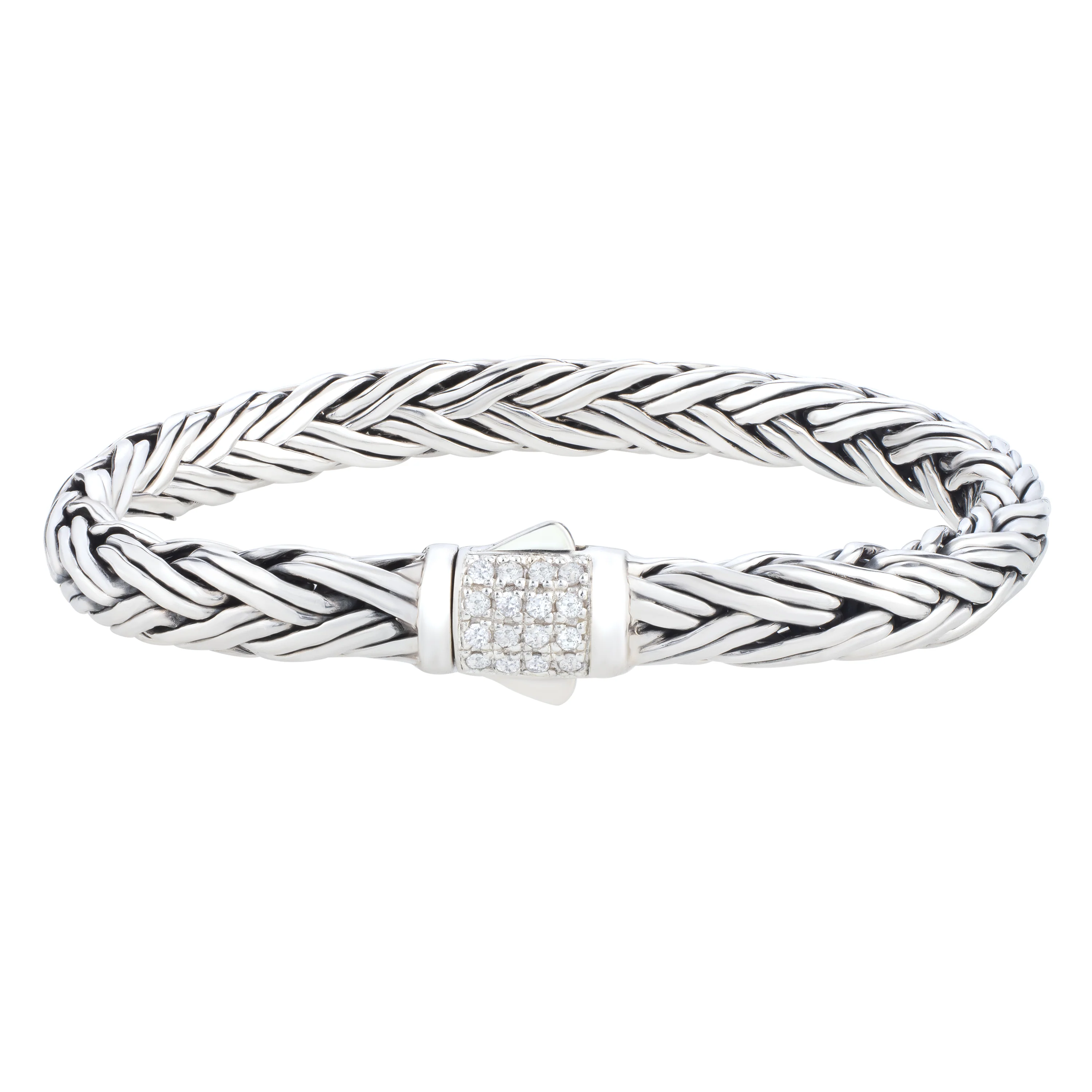 Image of White Sapphire Woven Palmier Bracelet