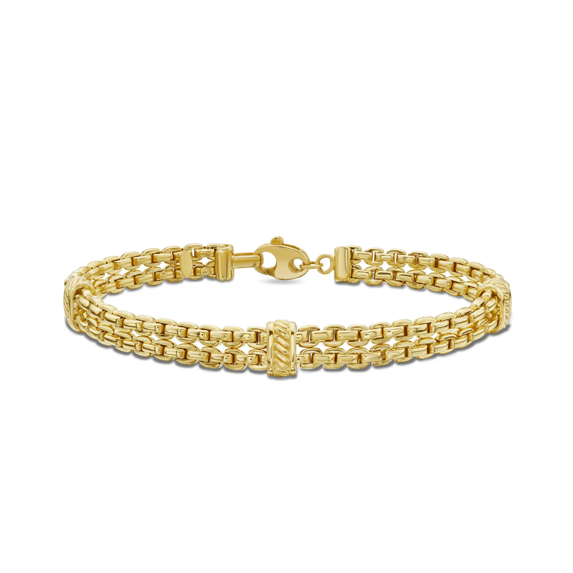 Image of 14K Venetian Chain Double Row Bracelet
