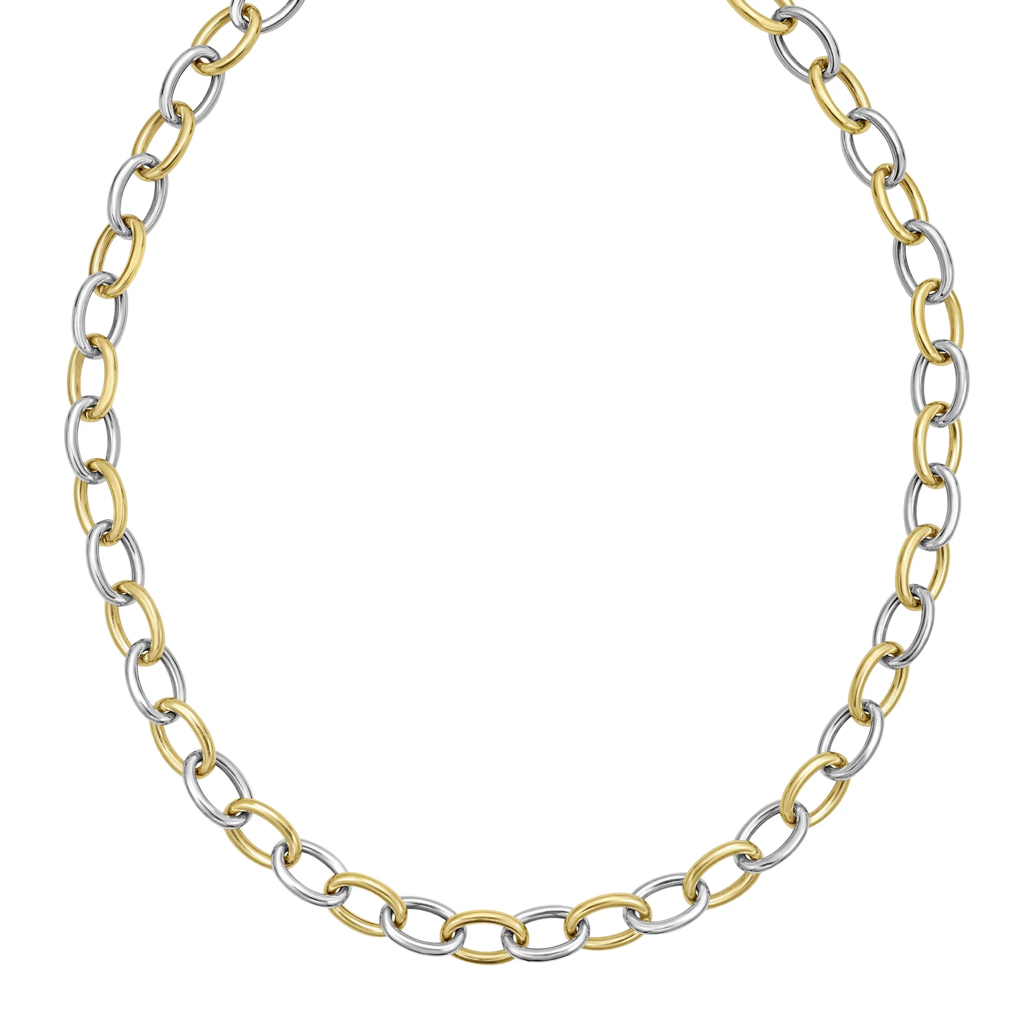 Image of Silver & 18K Lucida Classic Oval Link Necklace