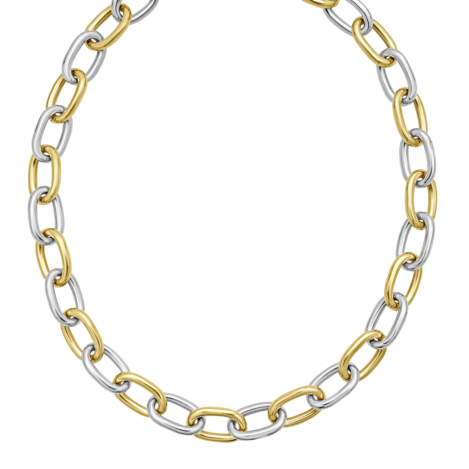 Image of Silver & 18K Lucida Large Oval Link Necklace