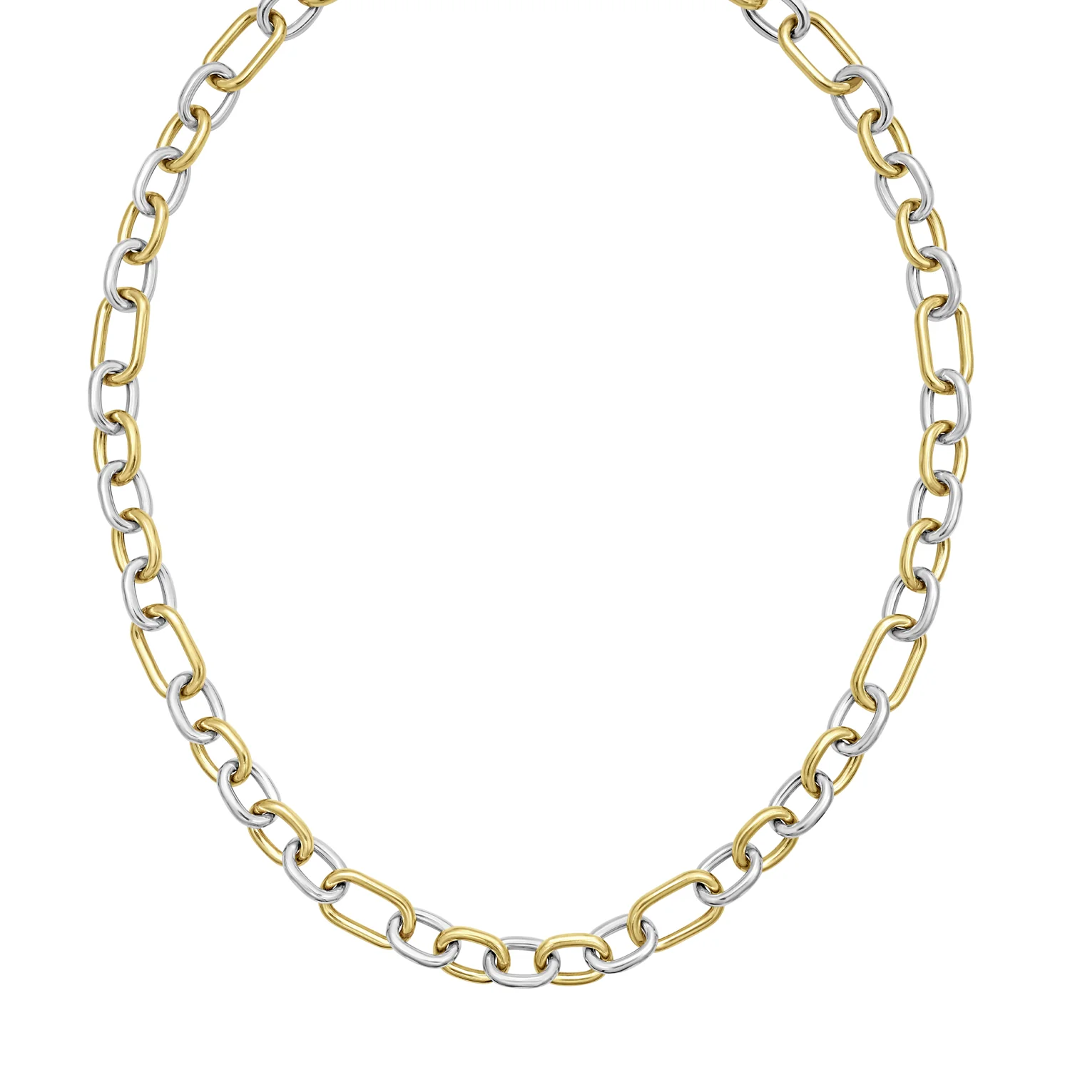 Image of Silver & 18K Lucida Five & One Paperclip Link Necklace