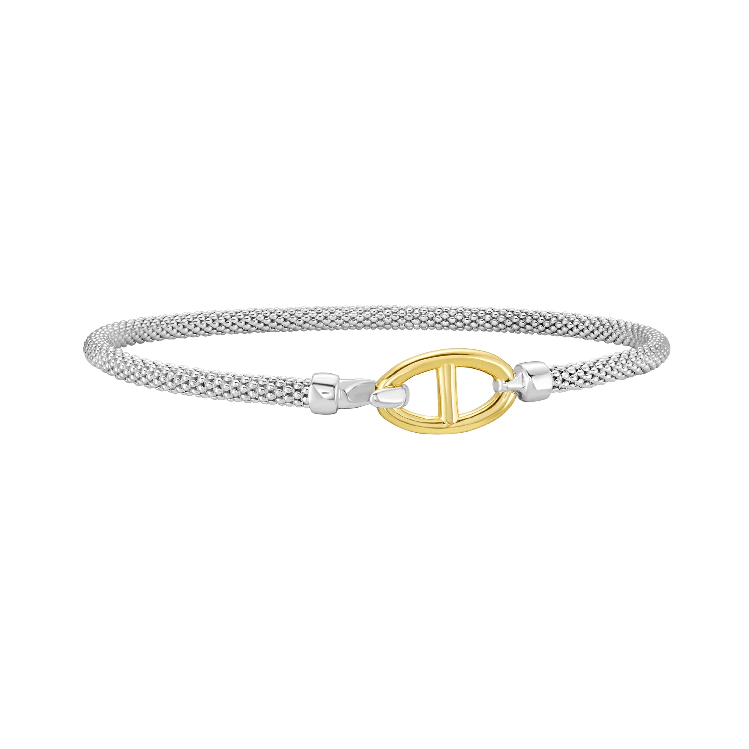 Image of Silver & 18K Prosecco Anchor Bangle