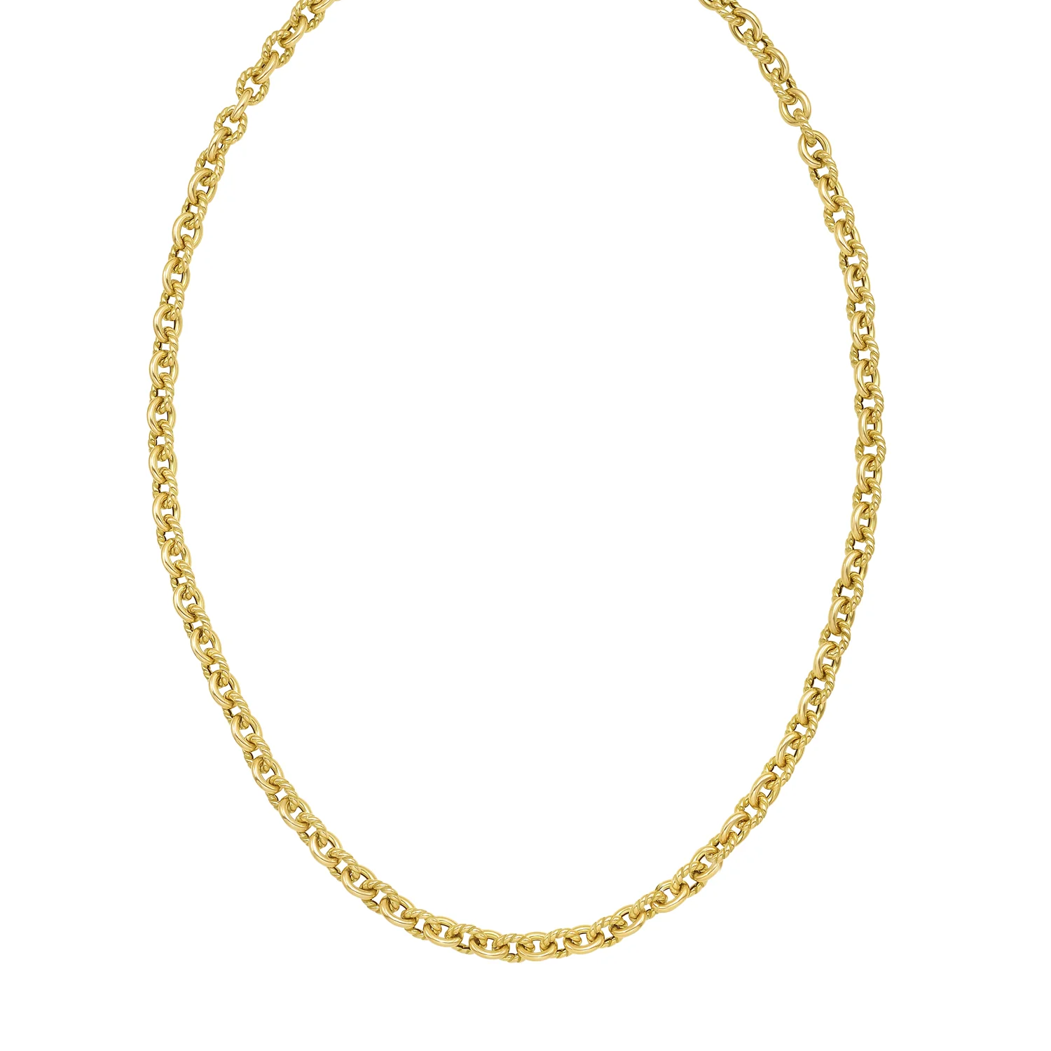 Image of 14K Oval Twist & Polished Link Necklace