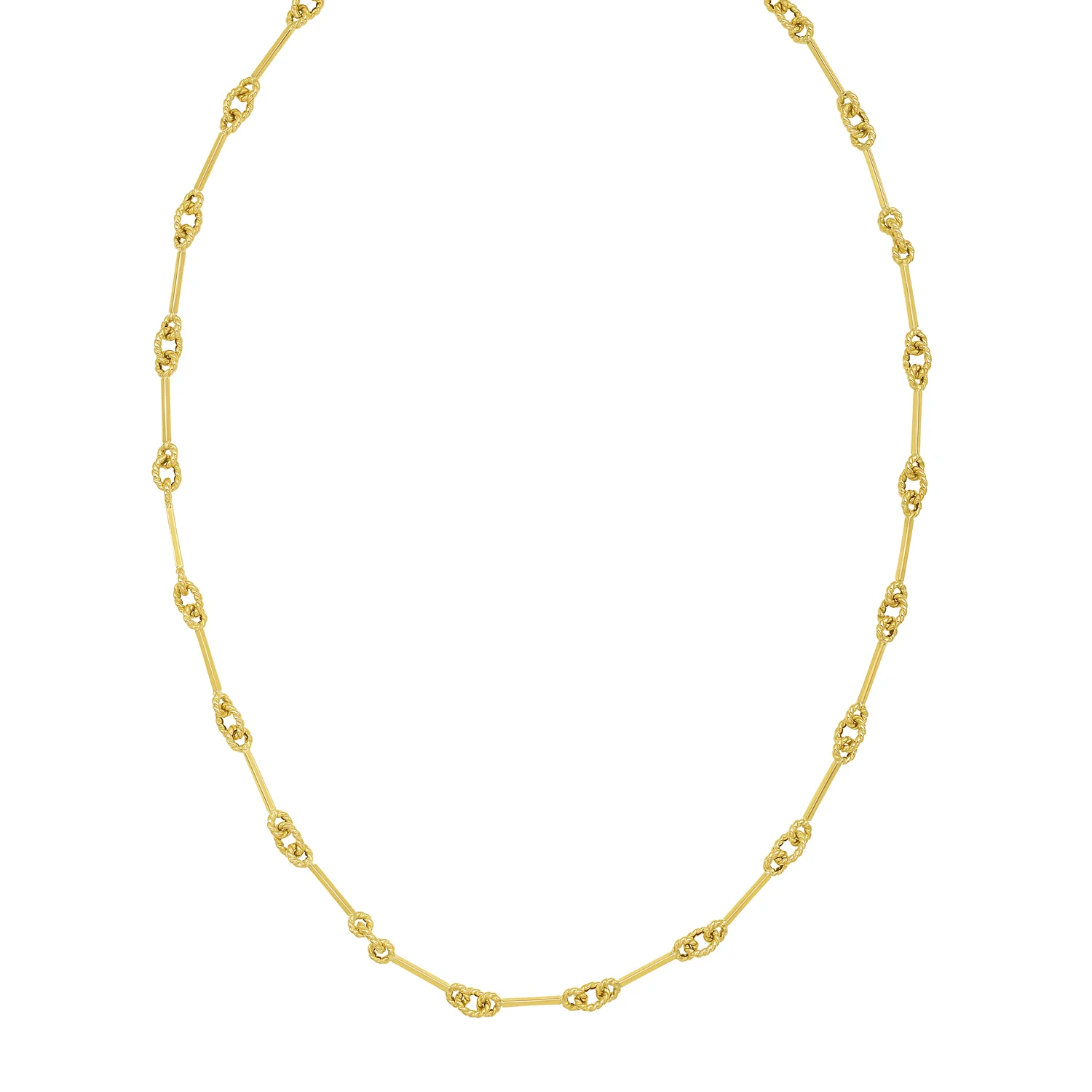 Image of 14K Italian Cable Bar & Link Necklace