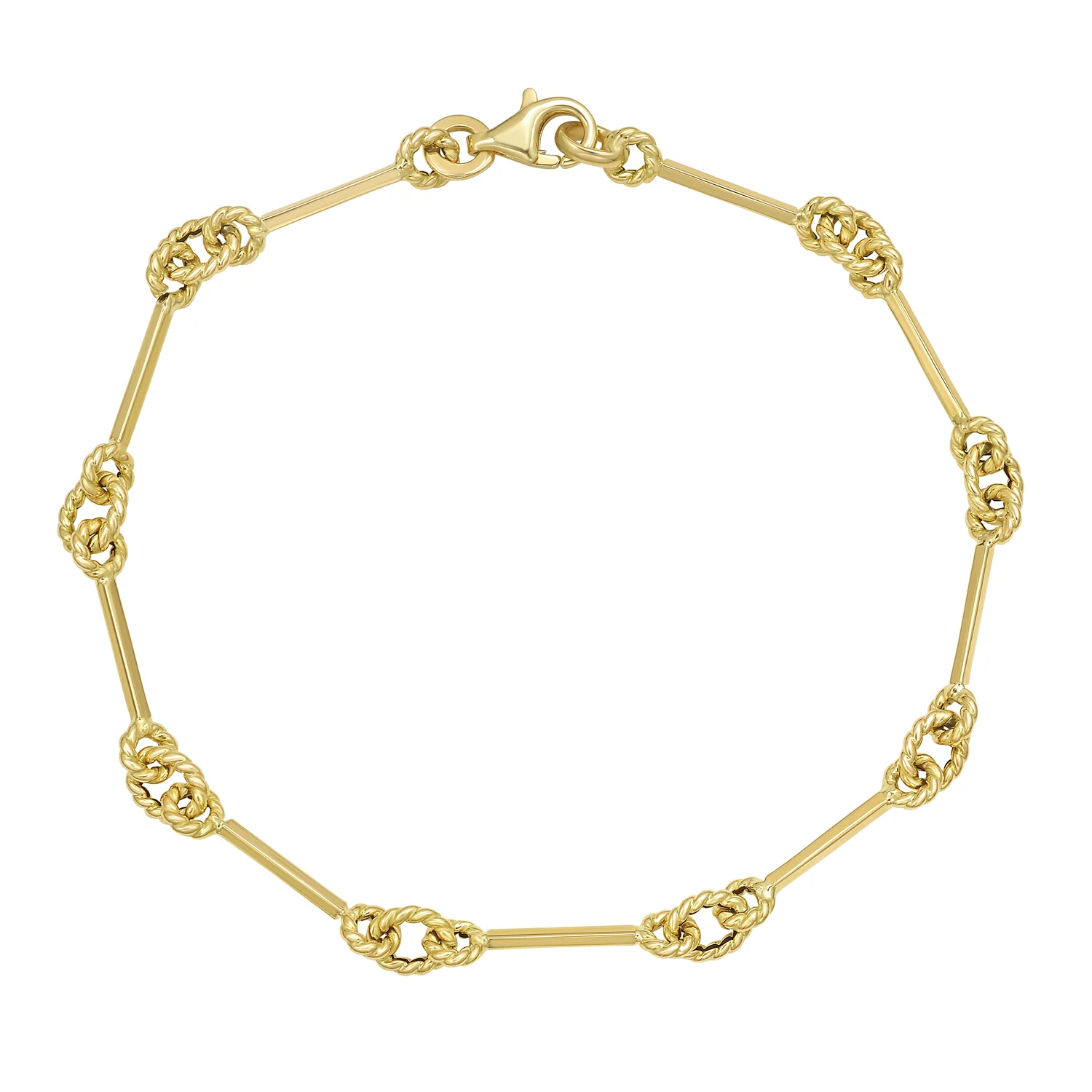 Image of 14K Italian Cable Bar & Link Bracelet