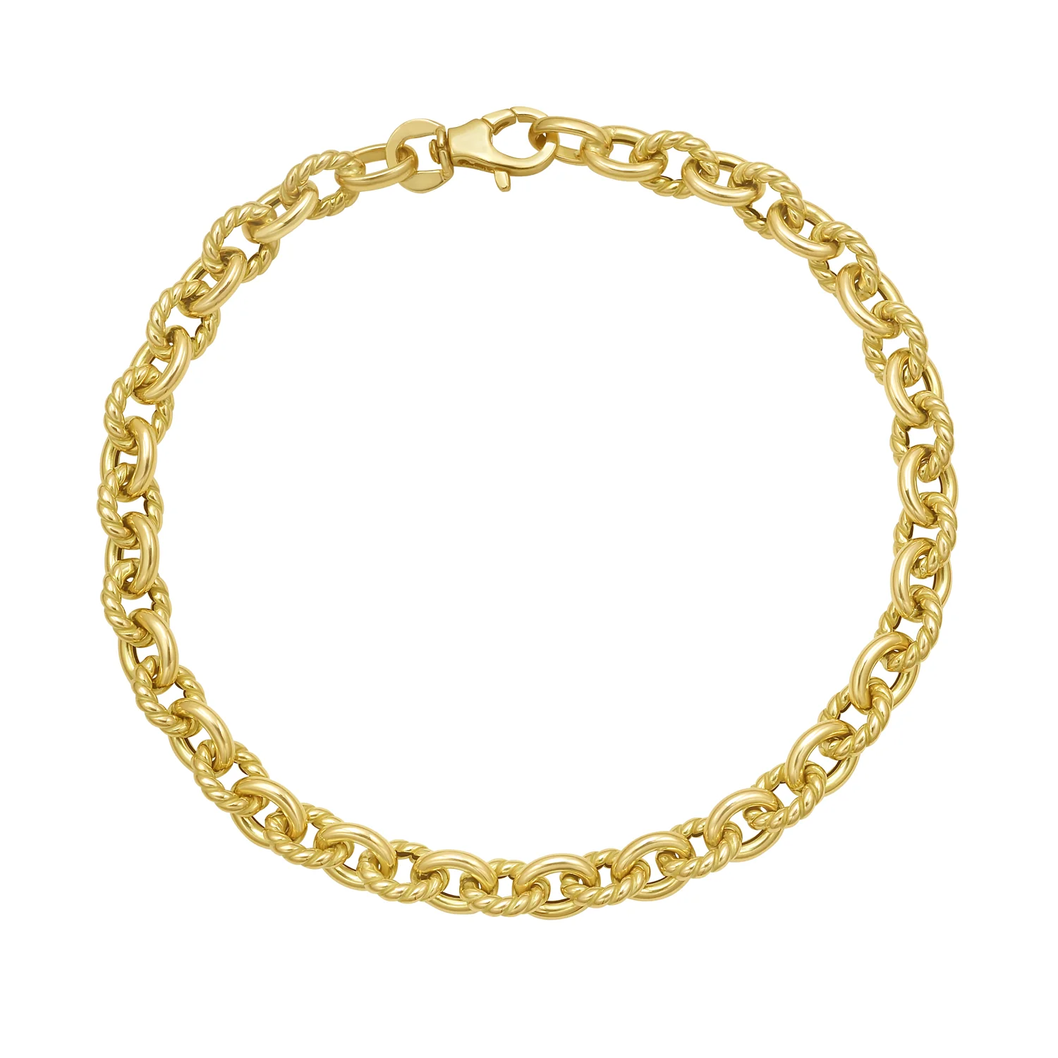 Image of 14K Oval Twist & Polished Link Bracelet