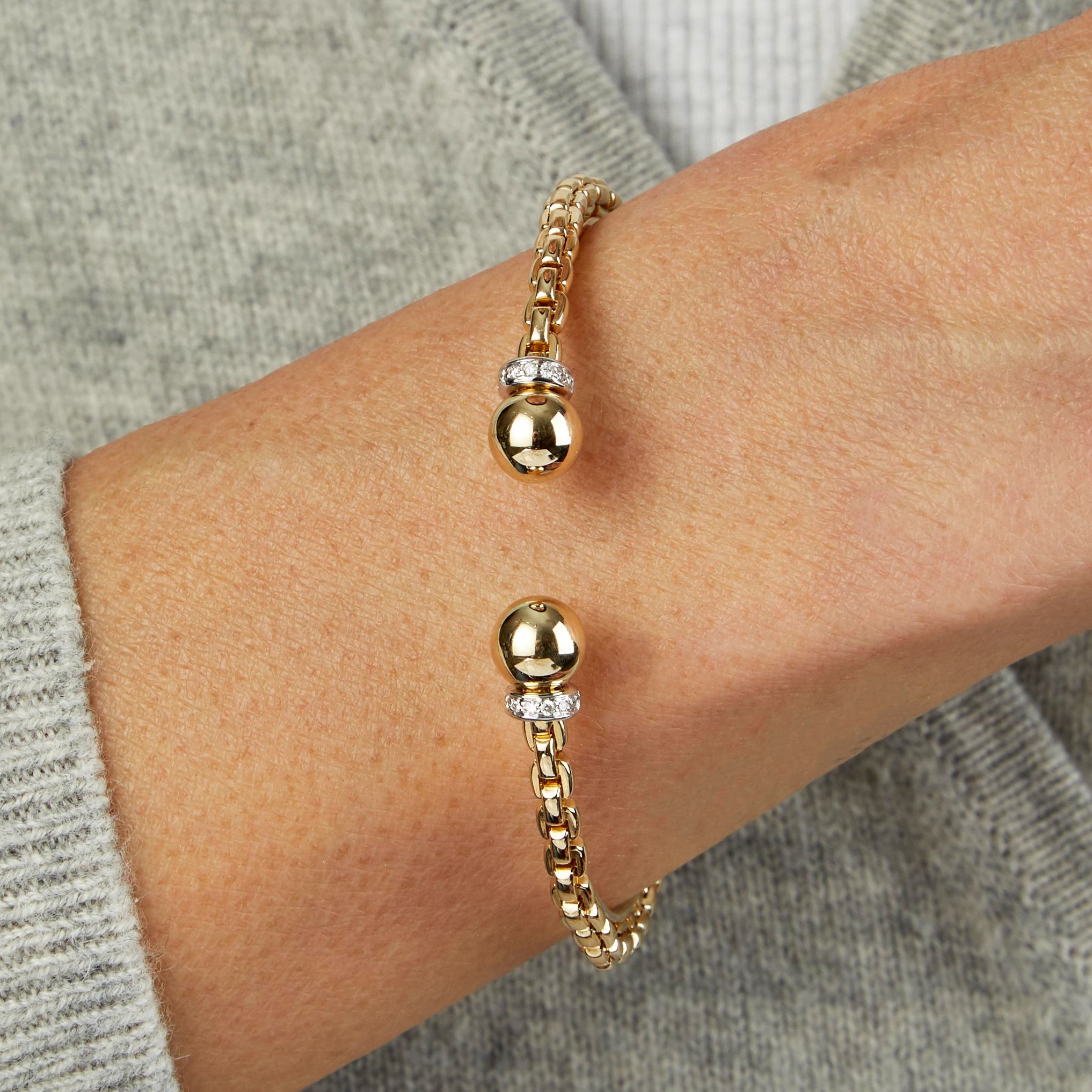 Diamond Ball Cuff Venetian&nbsp;Bracelet