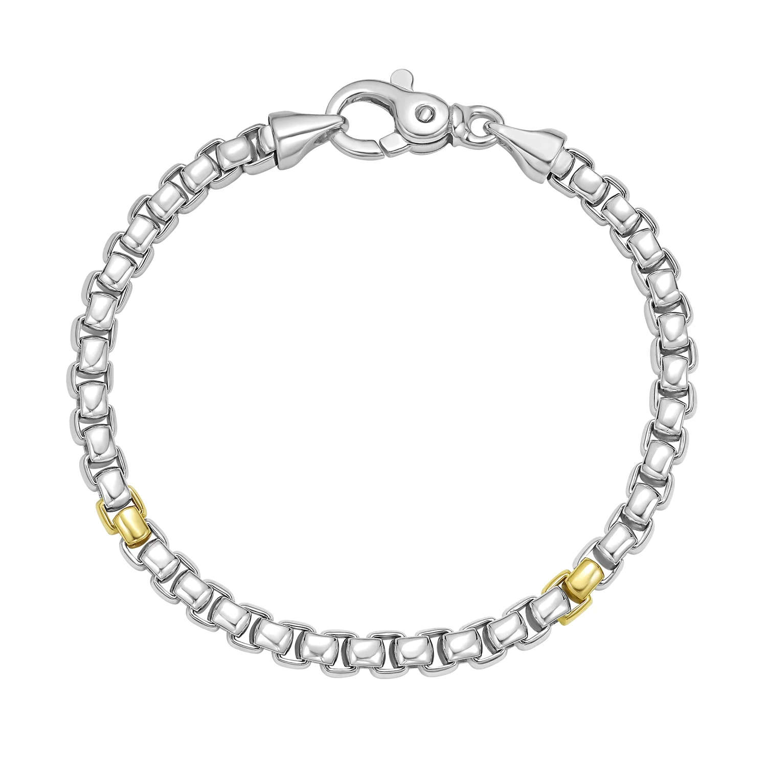 Image of Silver & 18K Men's Box Link Bracelet